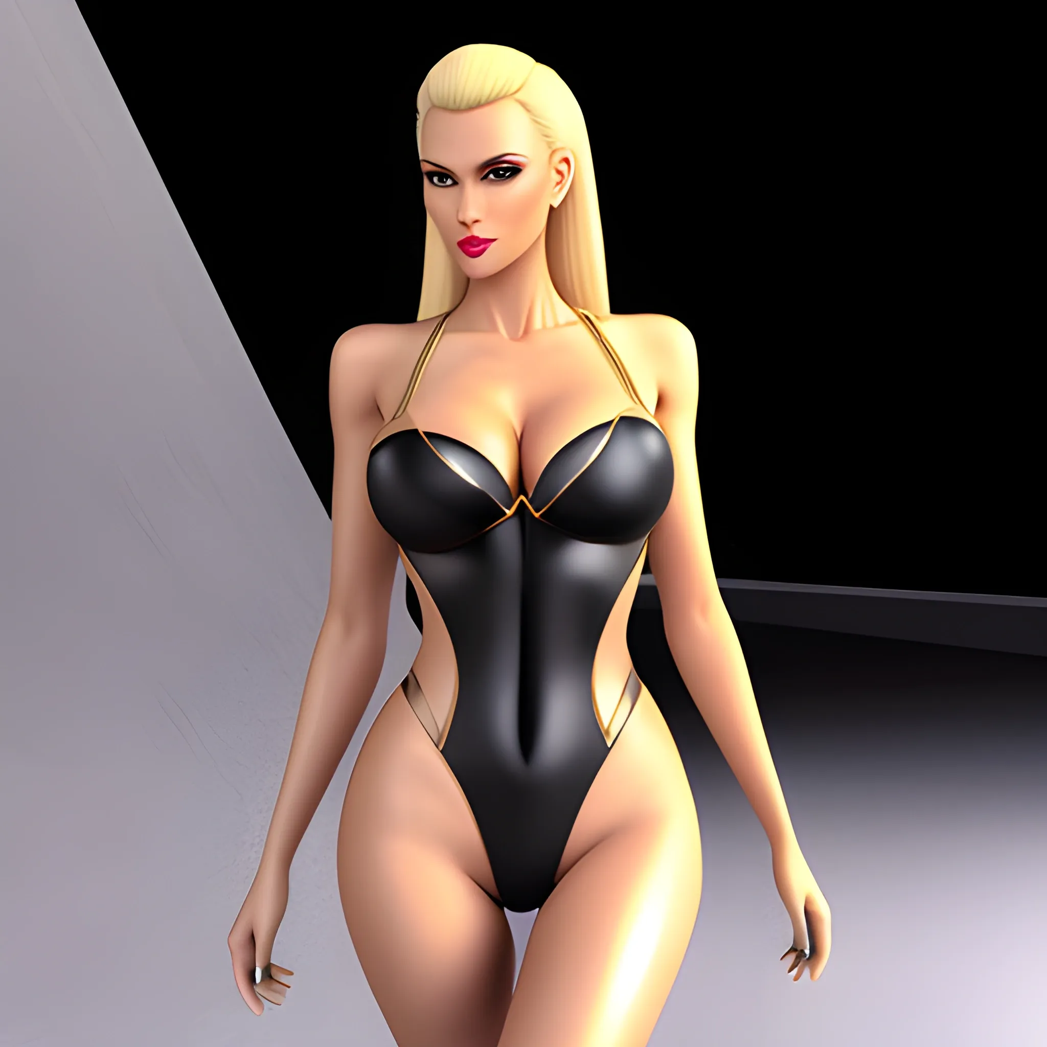 fashion one beautiful blondy girl, , 3D