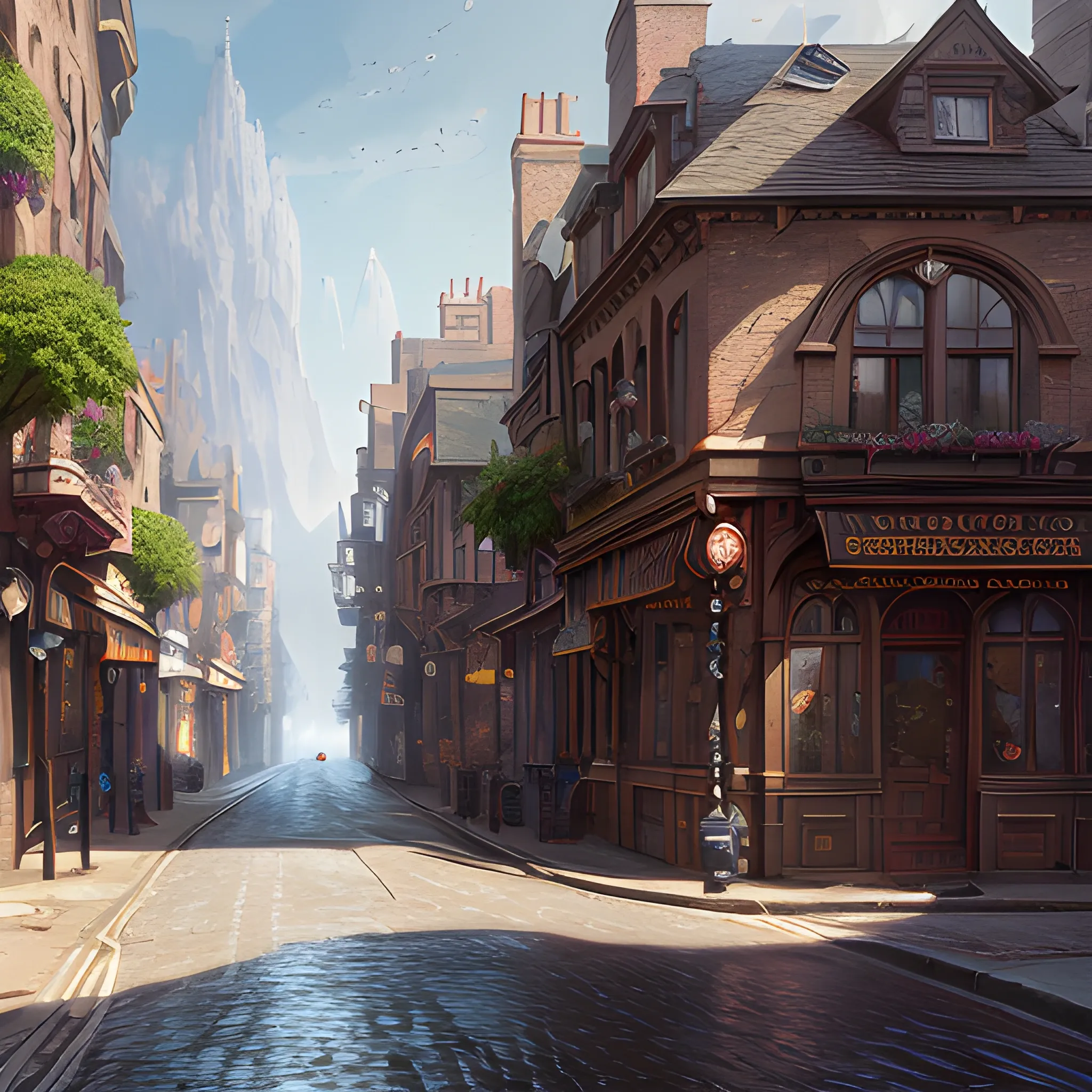 noble street, 8k, high resolution, high quality, photorealistic, hyperrealistic, detailed, detailed matte painting, deep color, fantastical, intricate detail, splash screen, complementary colors, fantasy concept art, 8k resolution trending on Artstation Unreal Engine