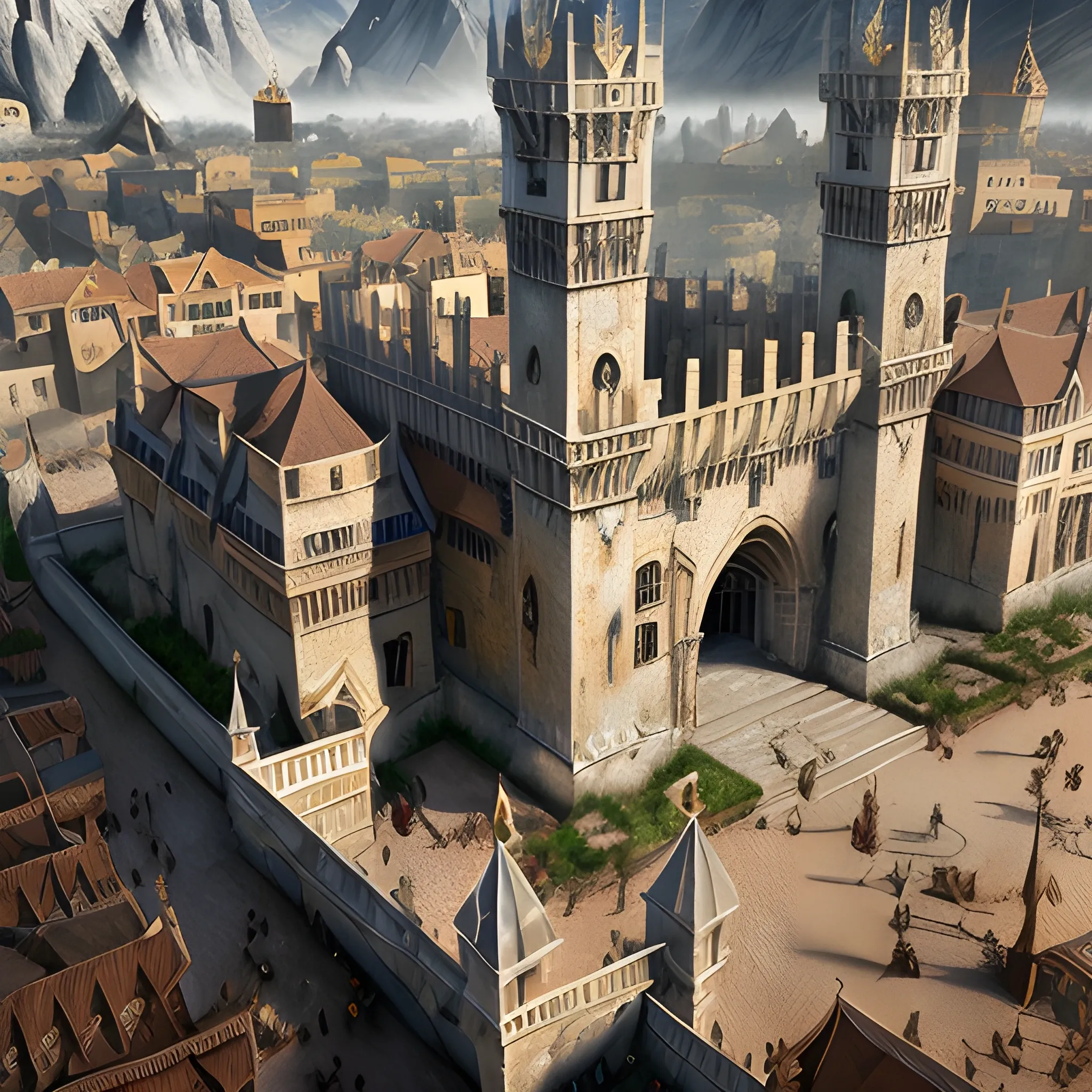 royal square, medieval, knights, rich district, 8k, high resolution, high quality, photorealistic, hyperrealistic, detailed, detailed matte painting, deep color, fantastical, intricate detail, splash screen, complementary colors, fantasy concept art, 8k resolution trending on Artstation Unreal Engine