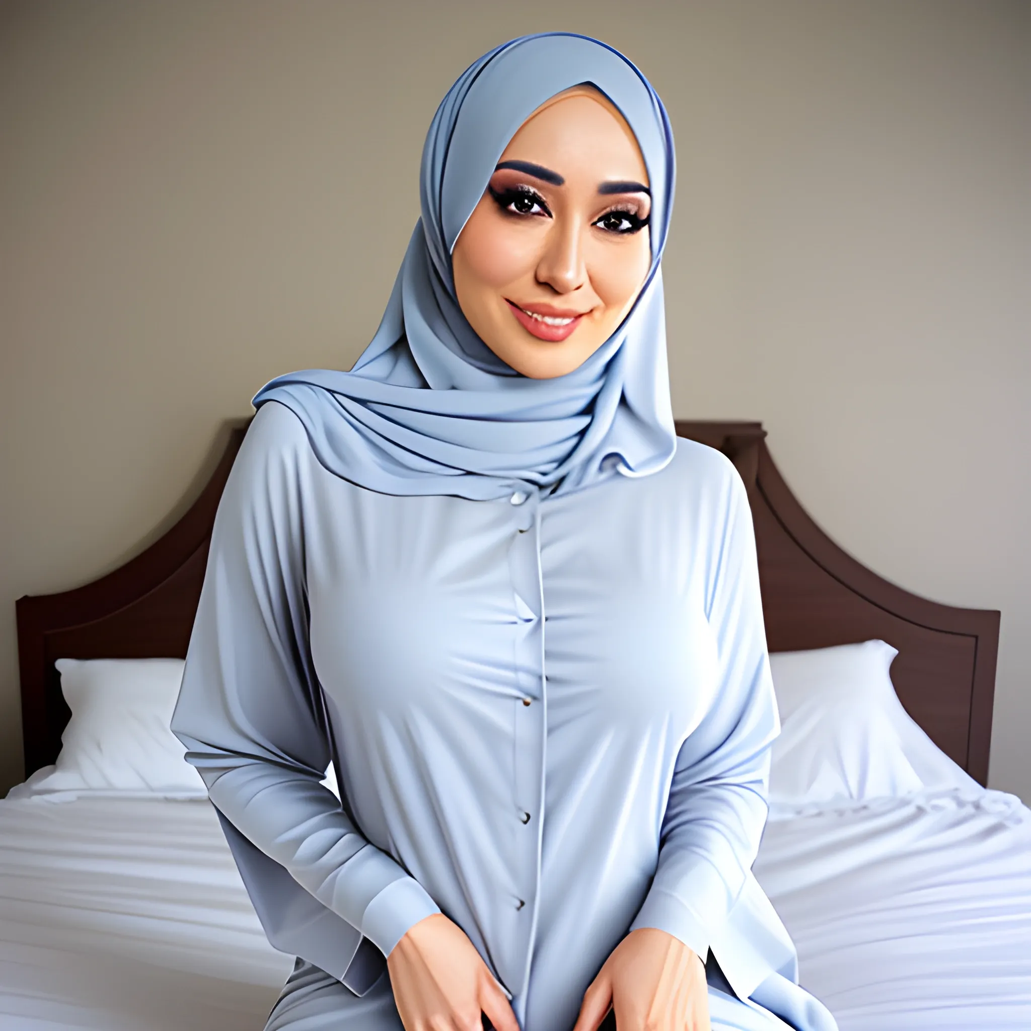 Hijab girl in bed

