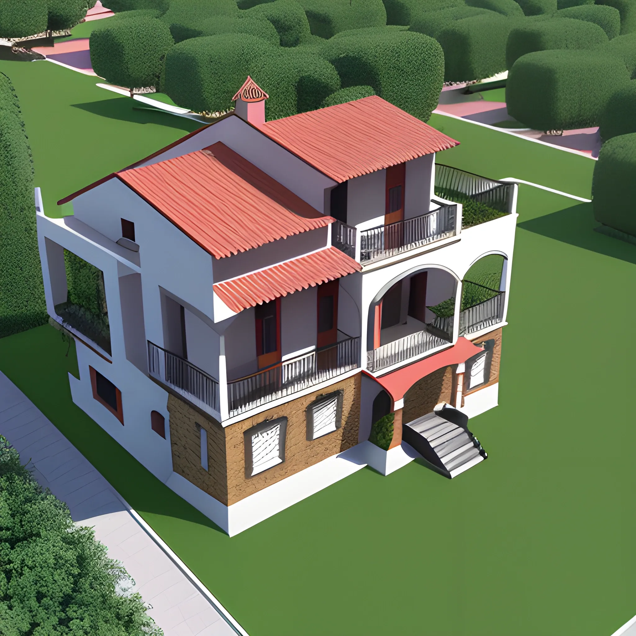 casa morada, 3D