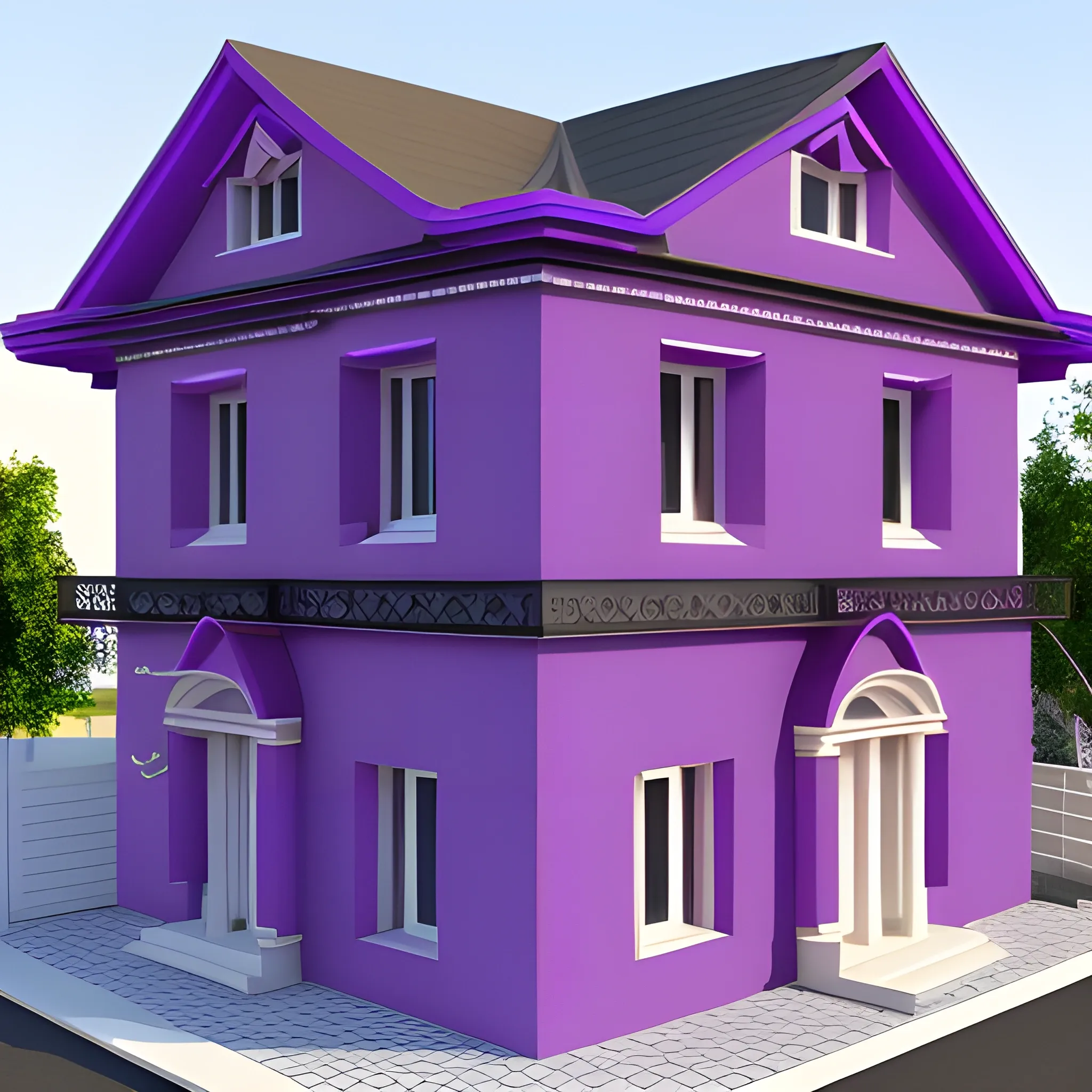 purple house, 3D