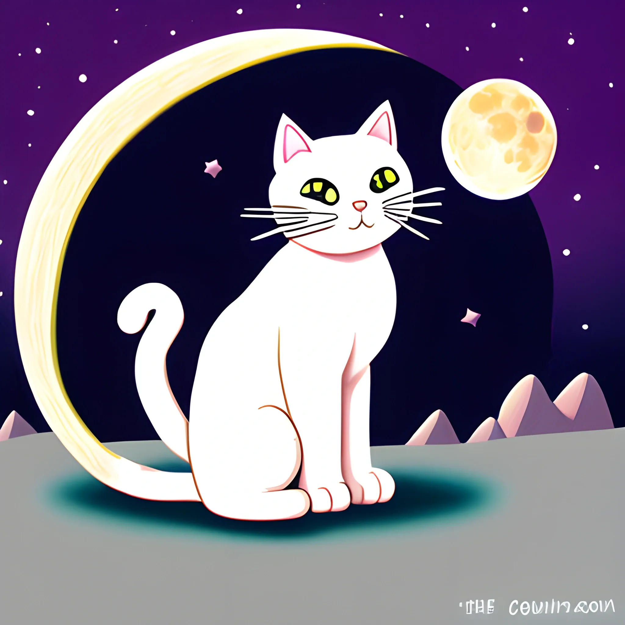 cat in the moon, Cartoon