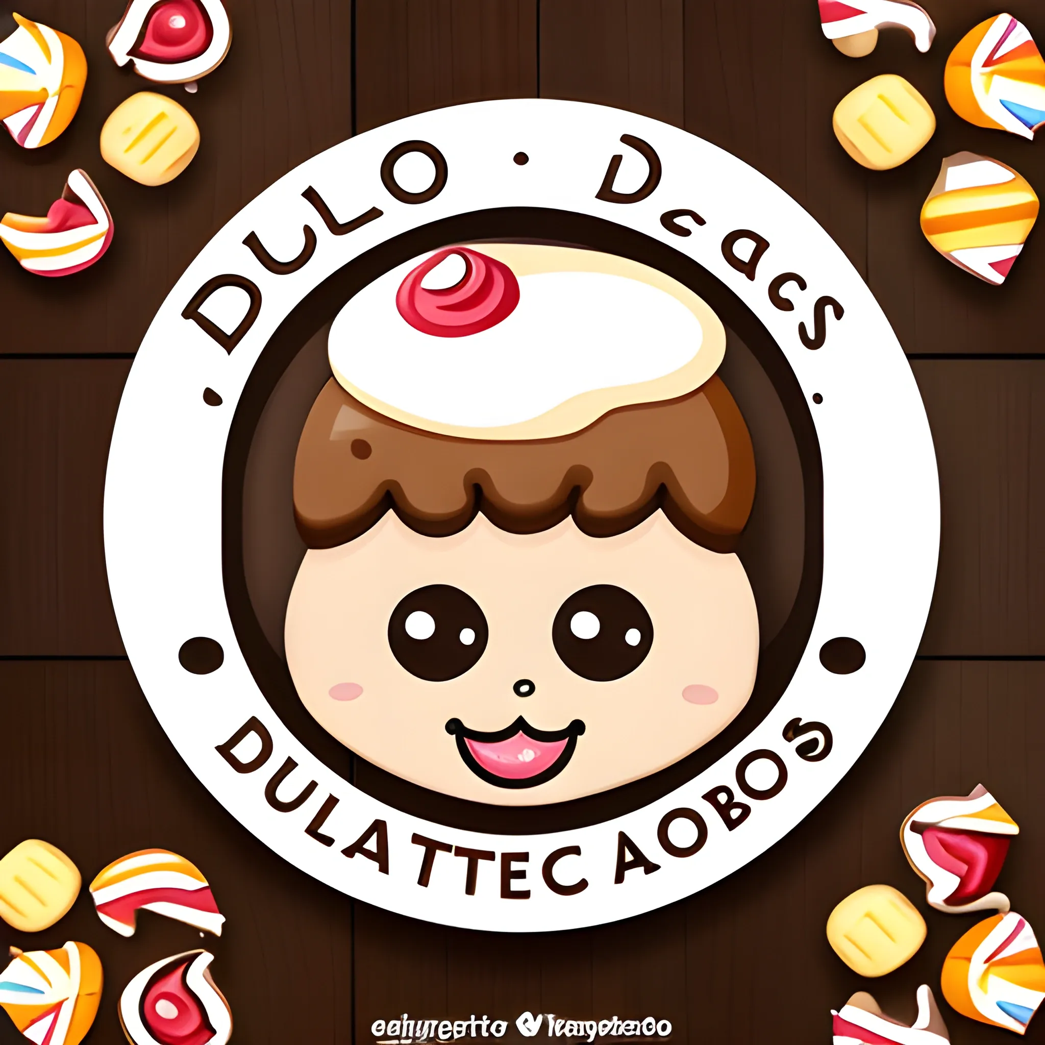 crear un logo de un restaurant de dulces de nombre bocados de amo , Cartoon