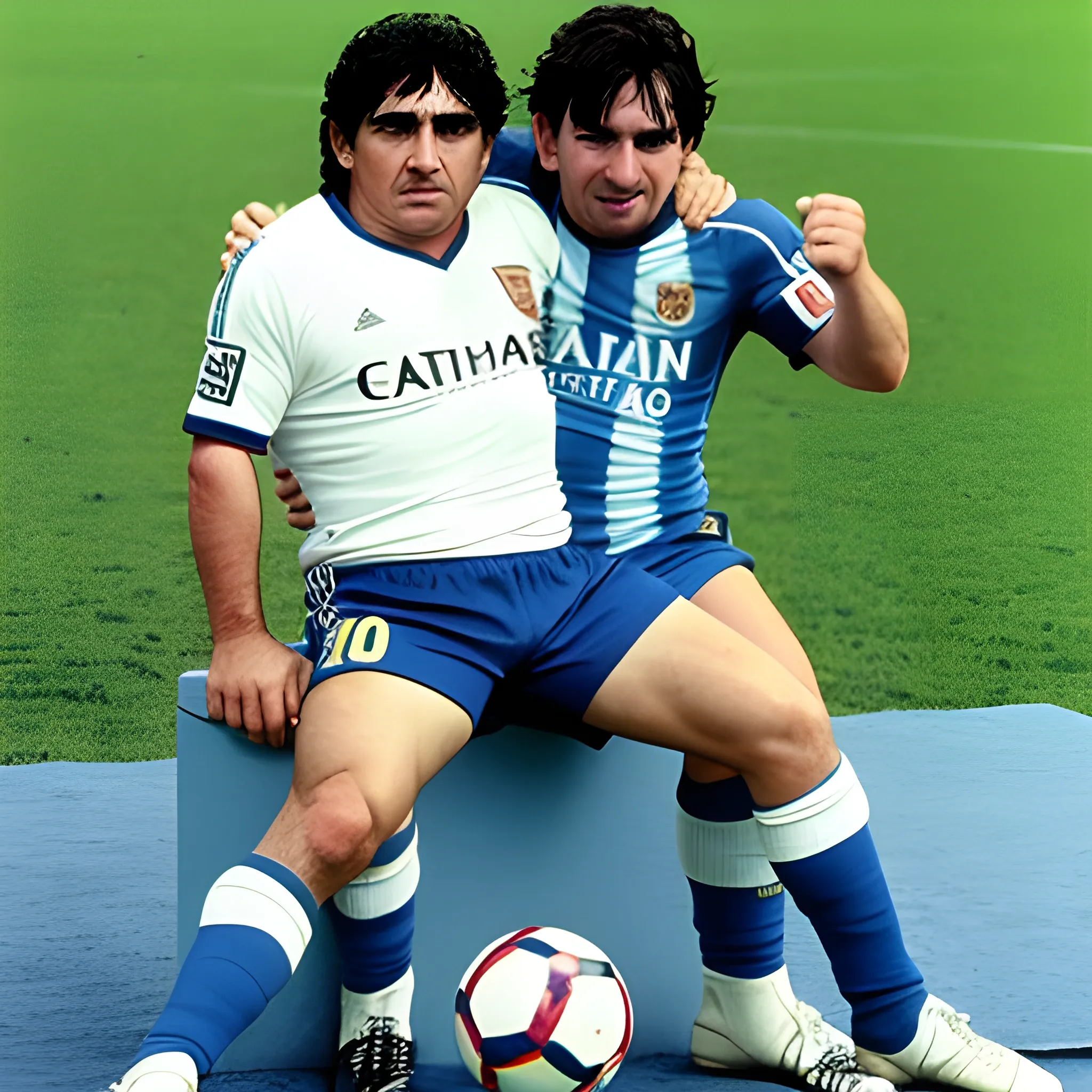 Diego Maradona with Messi using cocaine