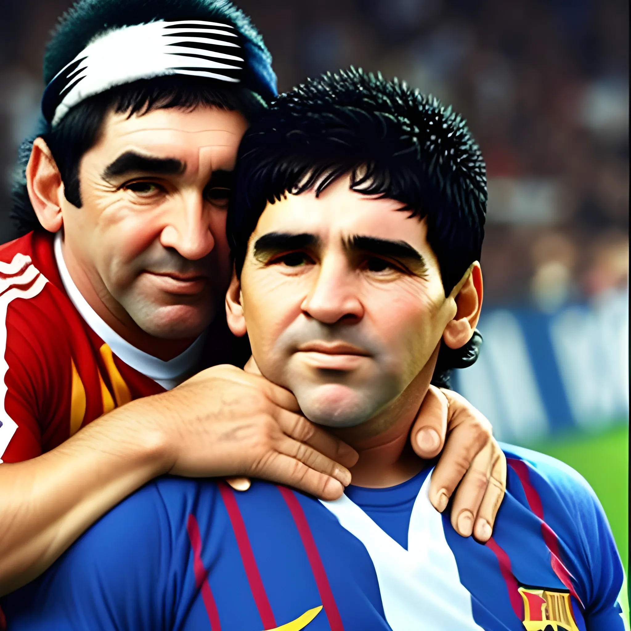 Diego Maradona with Messi using cocaine