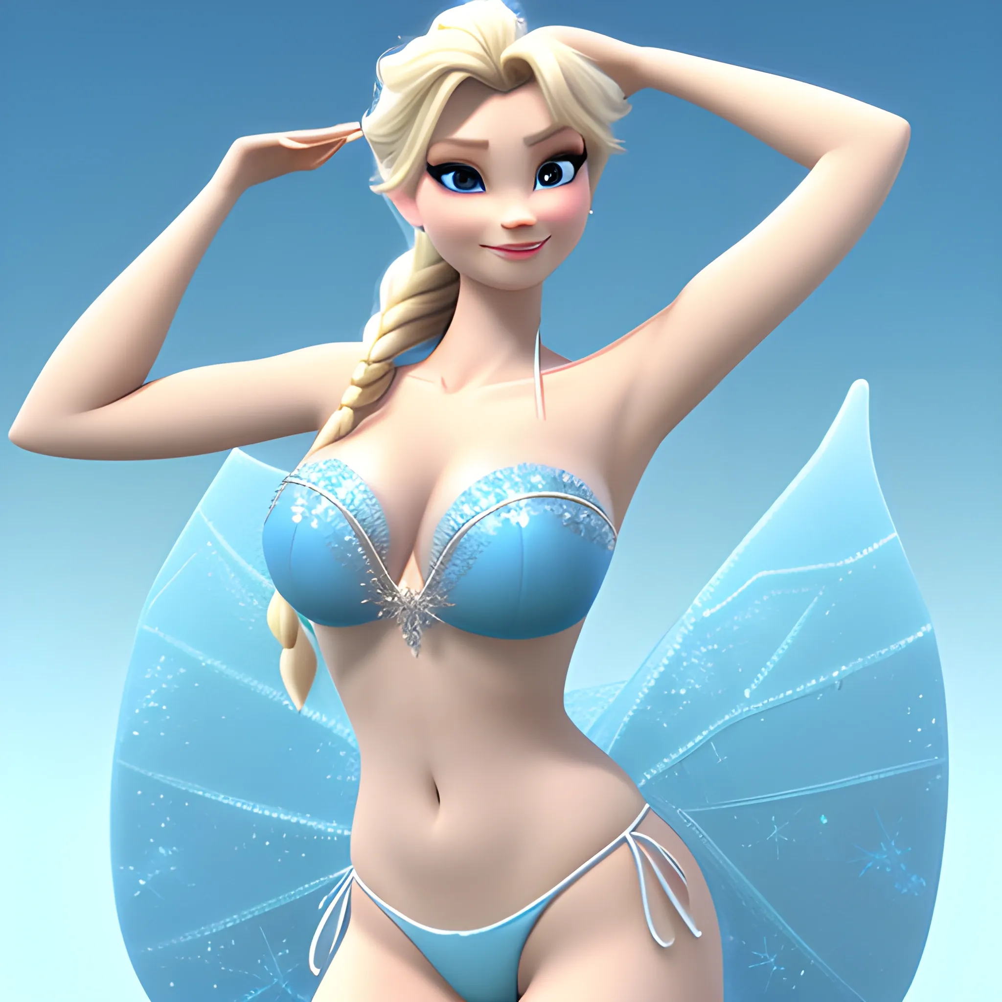 , 3D, sexy, Elsa, Bikini, 