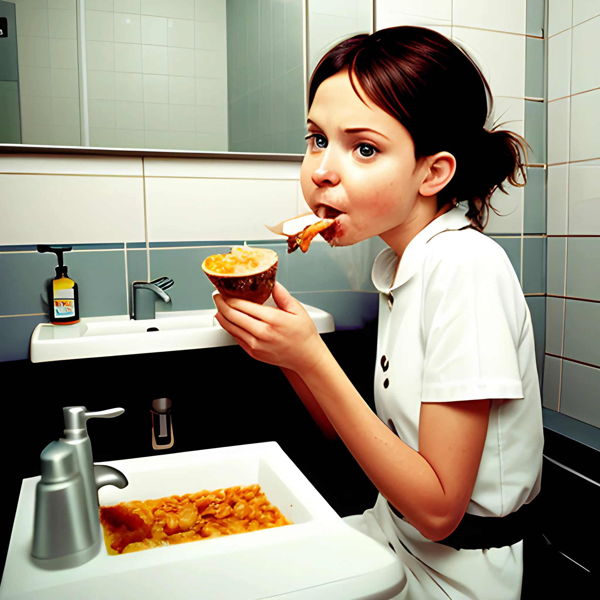 Eating from toilette