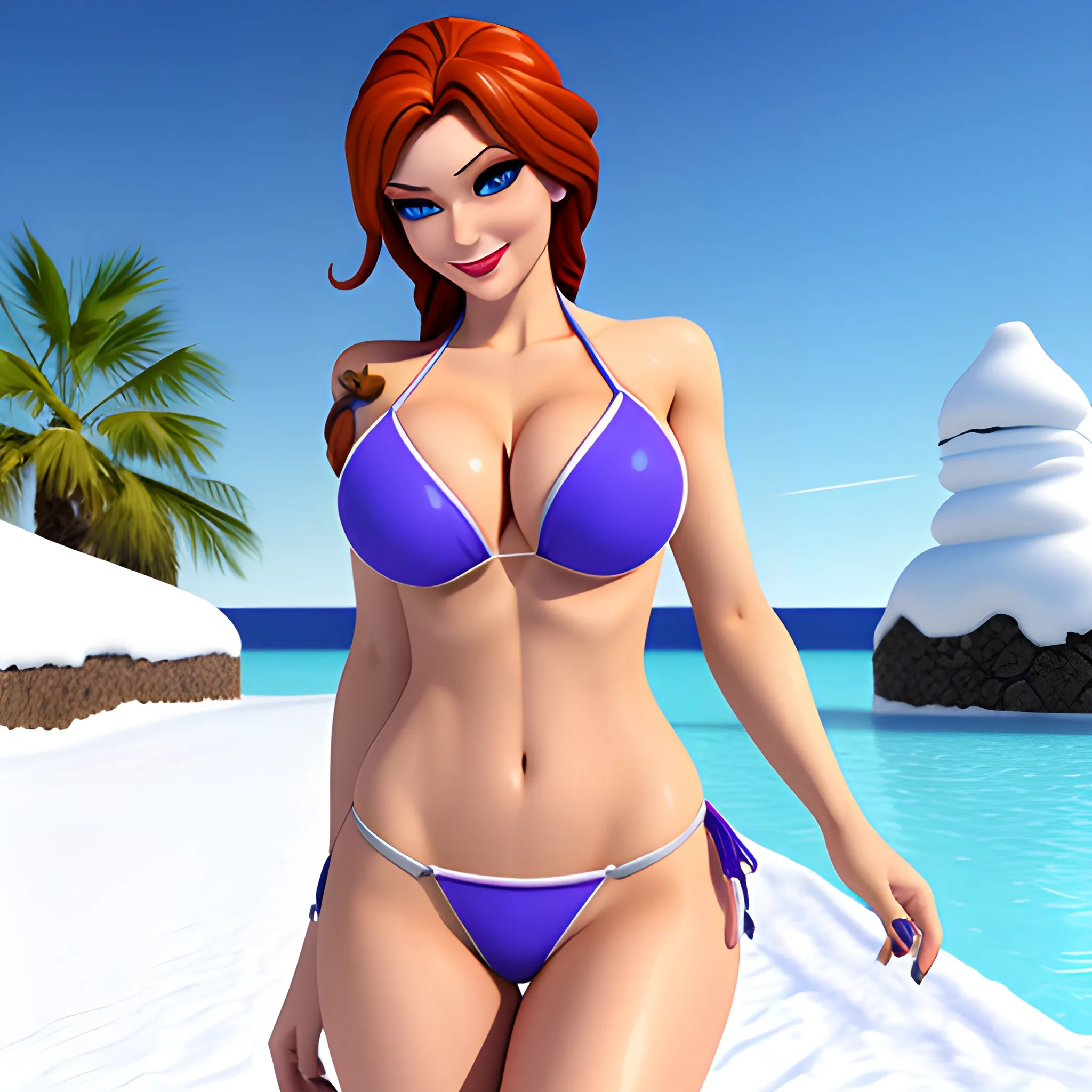 , 3D, sexy, Bikini, Anna, 2 Girls, FROZEN, 
eiskönigin, 