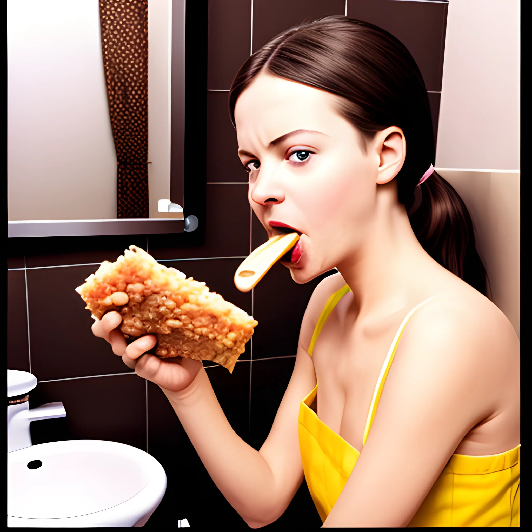 Eating from toilette