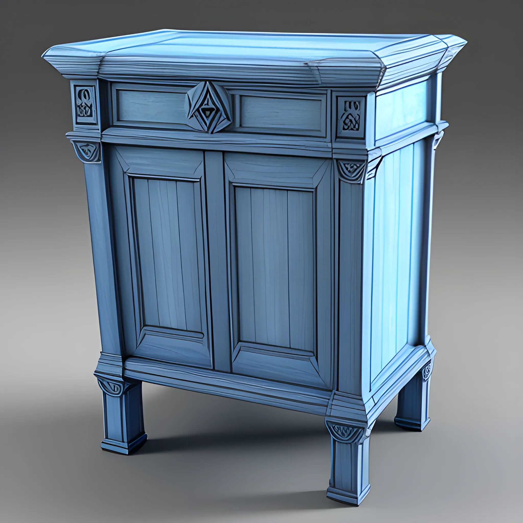 Medieval, 3D, blue, Piece of furniture 