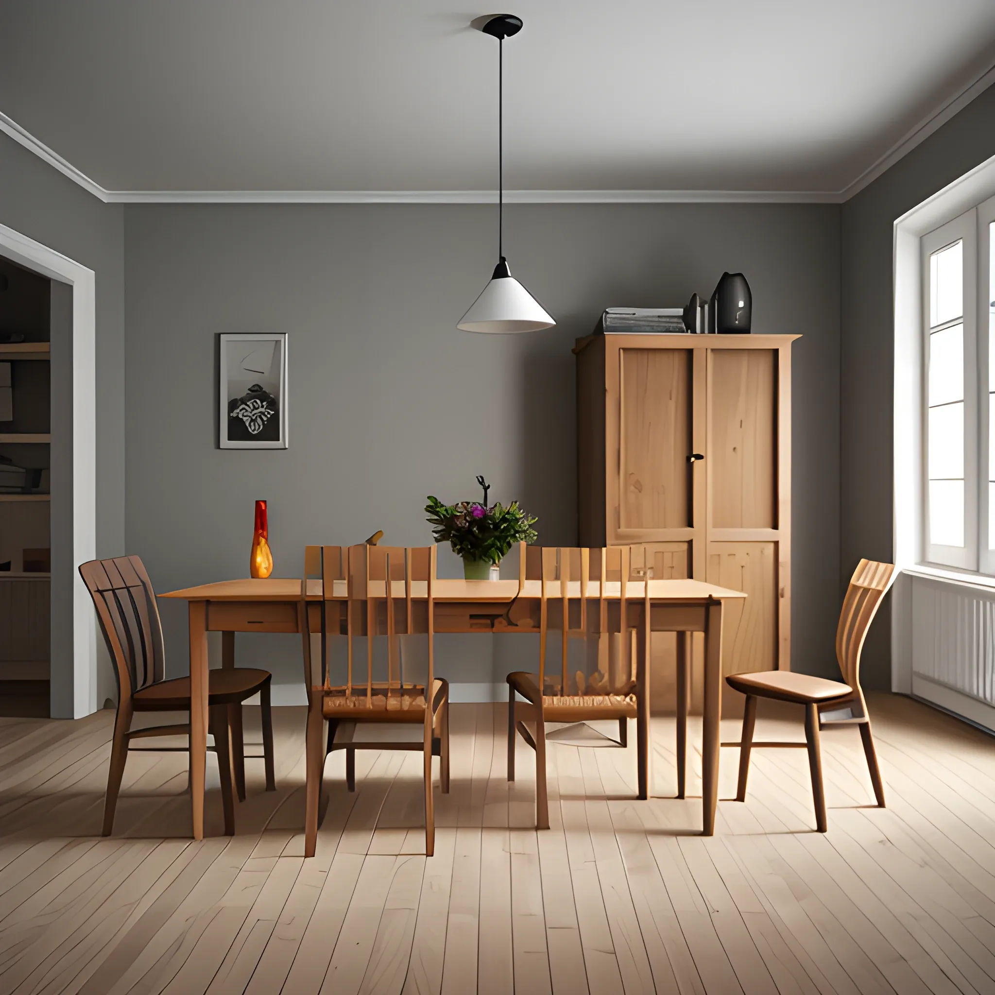  Nordic, furniture, 3D, Wood

