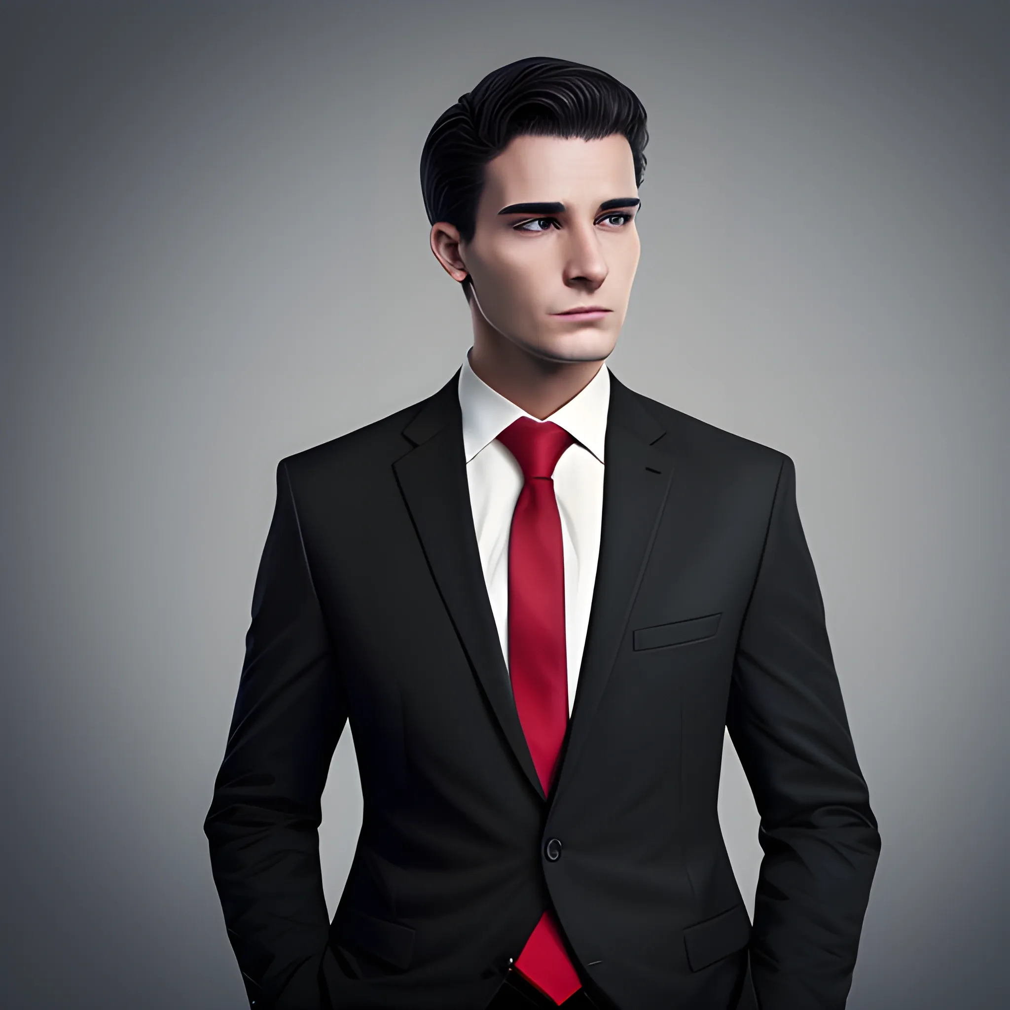 Classic Male Black Suit Red Tie Stock Vector (Royalty Free) 570878980 |  Shutterstock