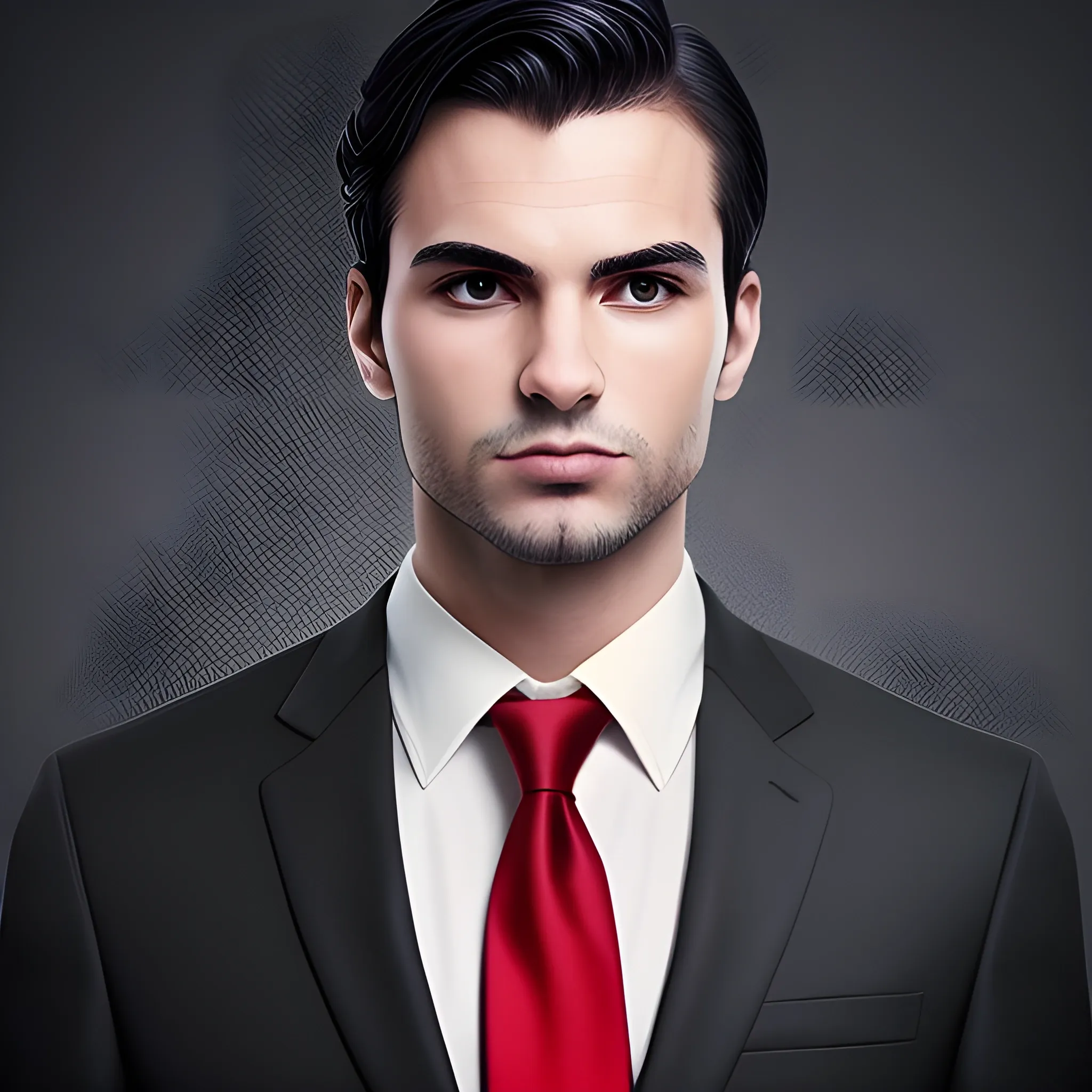 businessman with red-tie black-shirt black-suit, profile photo ...