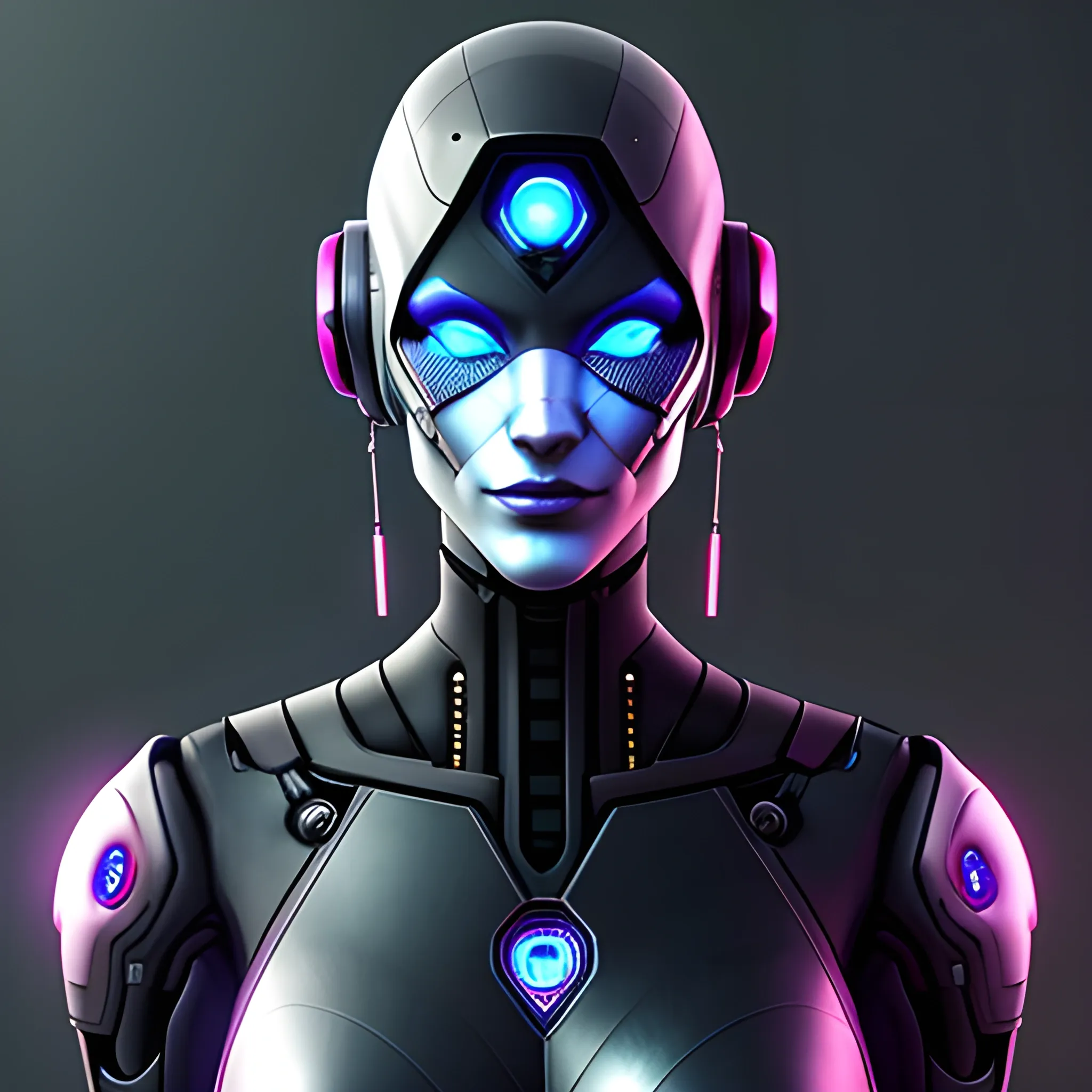 Cyberpunk style robot avatar, digital style, high quality full o ...