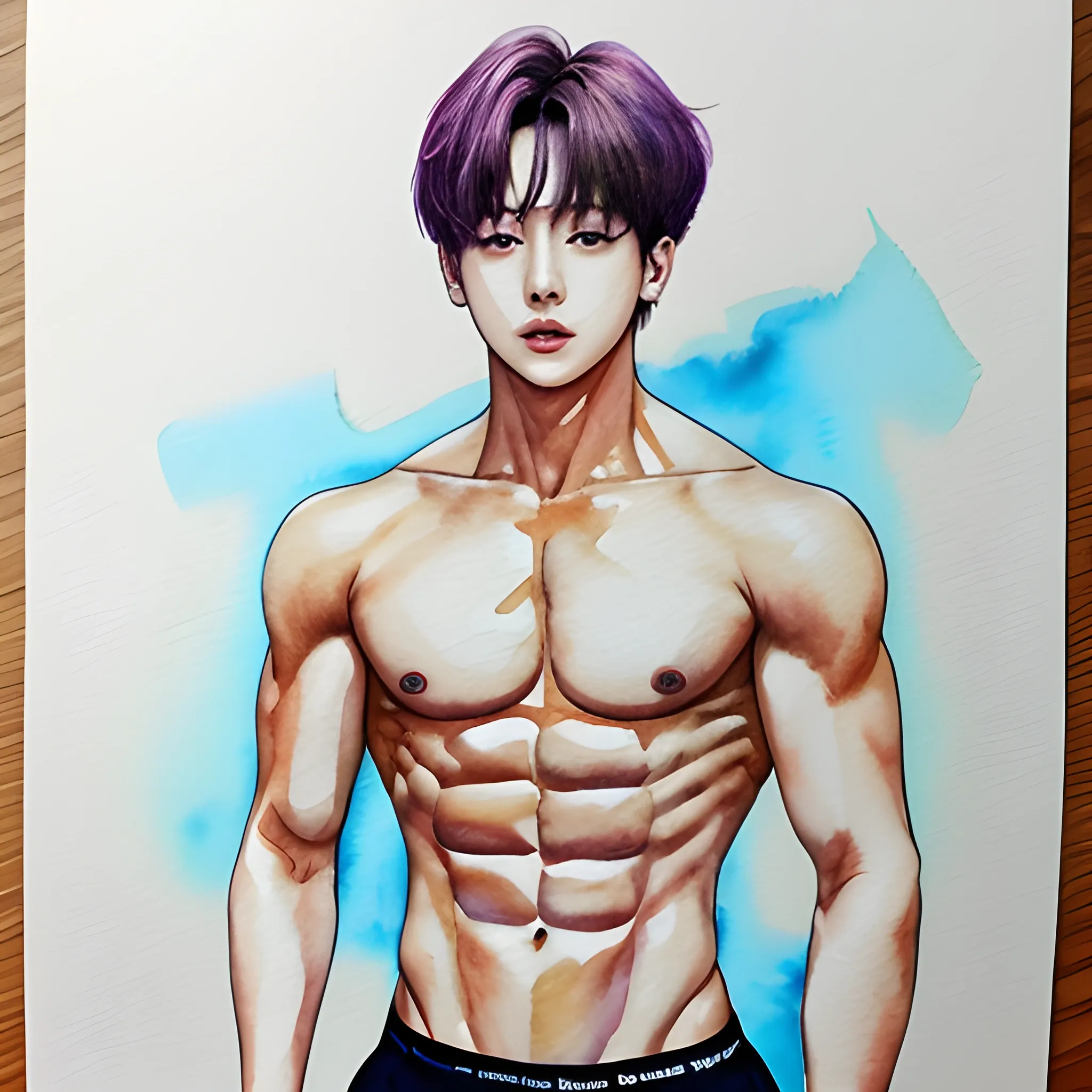 Jungkook abs, Water Color