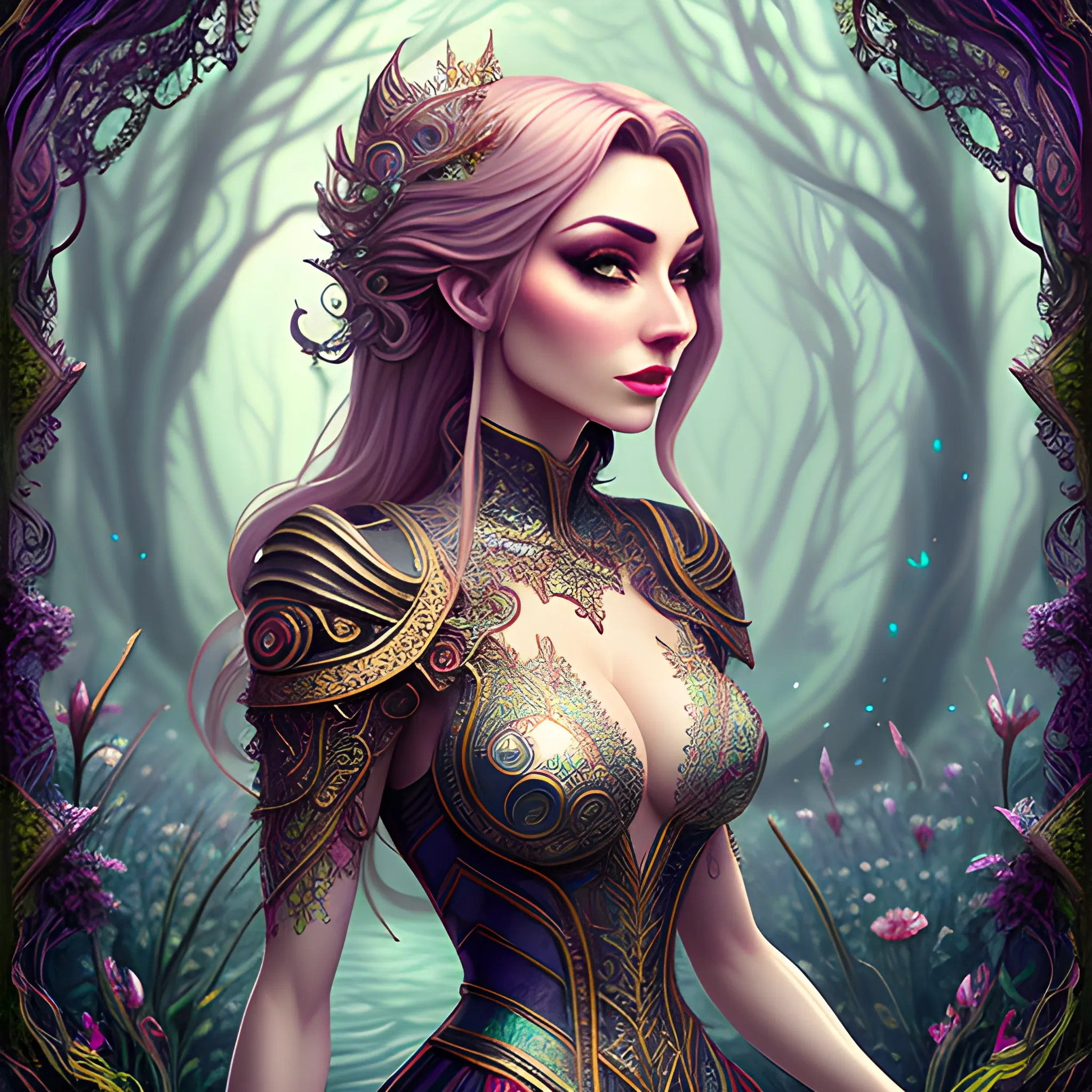 Beautiful girl, concept art, 8k intricate details, fairytale style,, Trippy