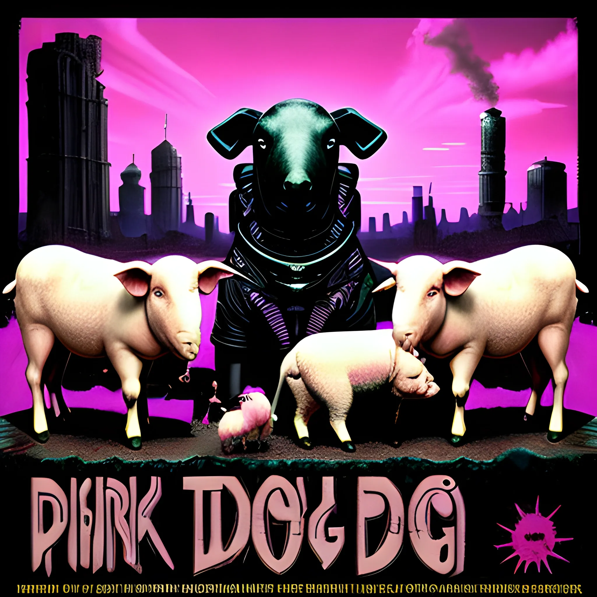 Pink Floyd Animals, Dogs, sheep , pigs , Cyberpunk 