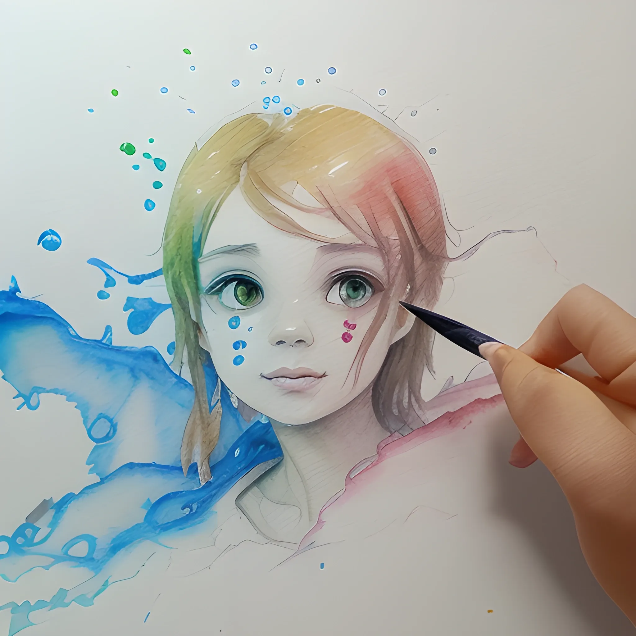 , Water Color, 3D, Pencil Sketch, 3D, Water Color, Oil Painting