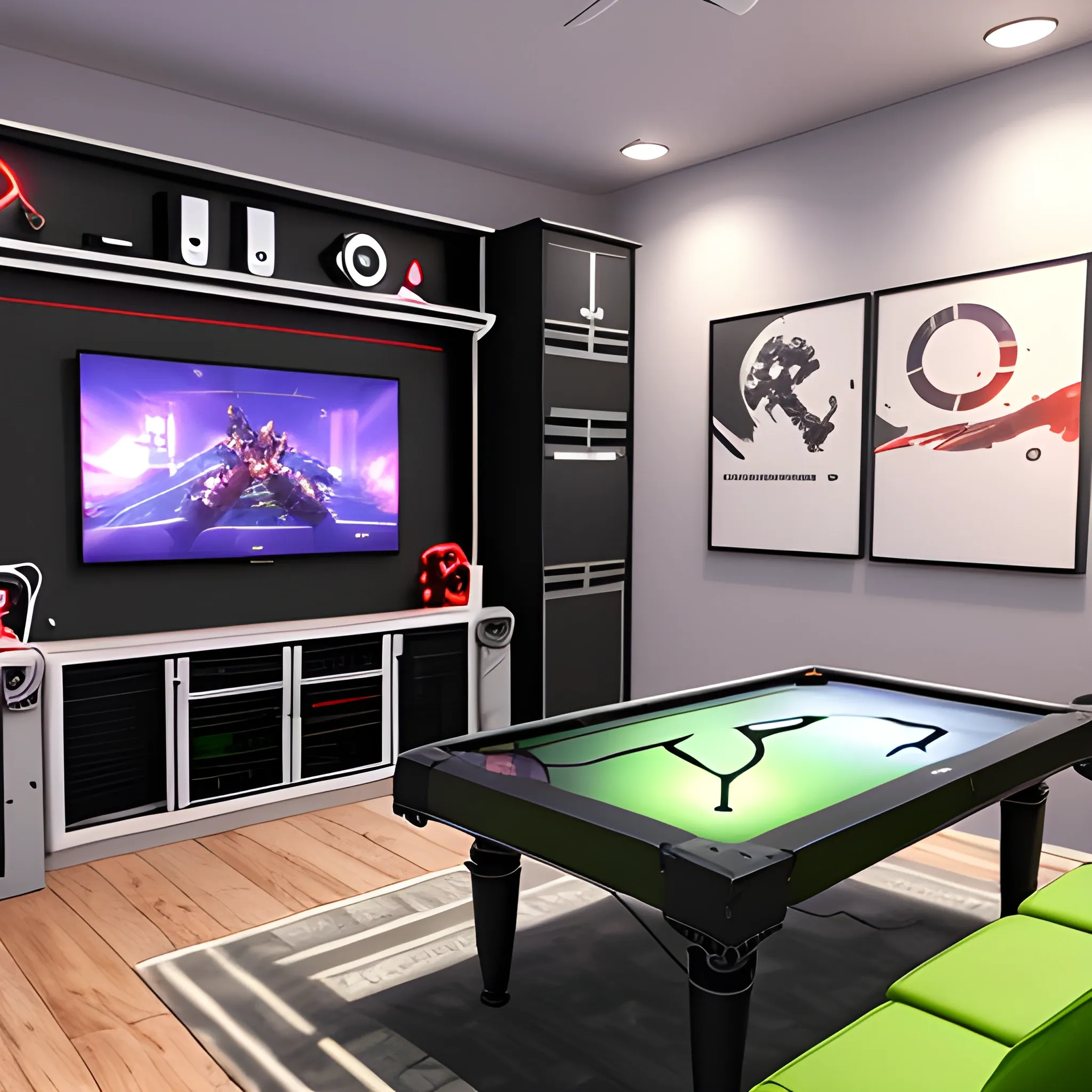 3d rendering of gaming room 