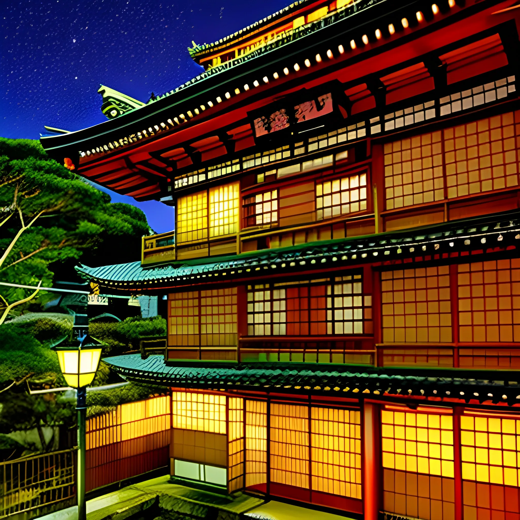 Casa Japonesa,nocturna, Trippy