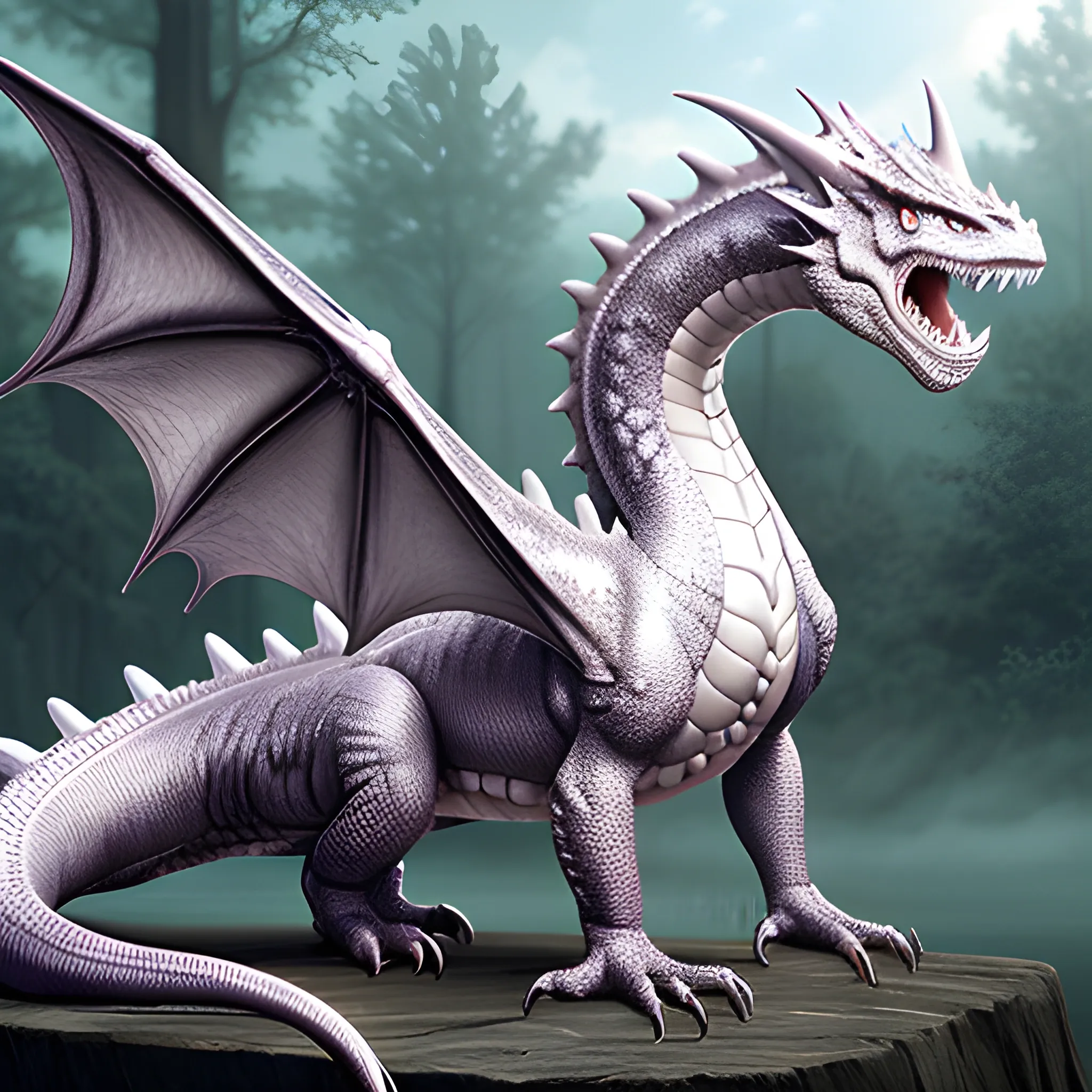 Realistic Platinum dragon