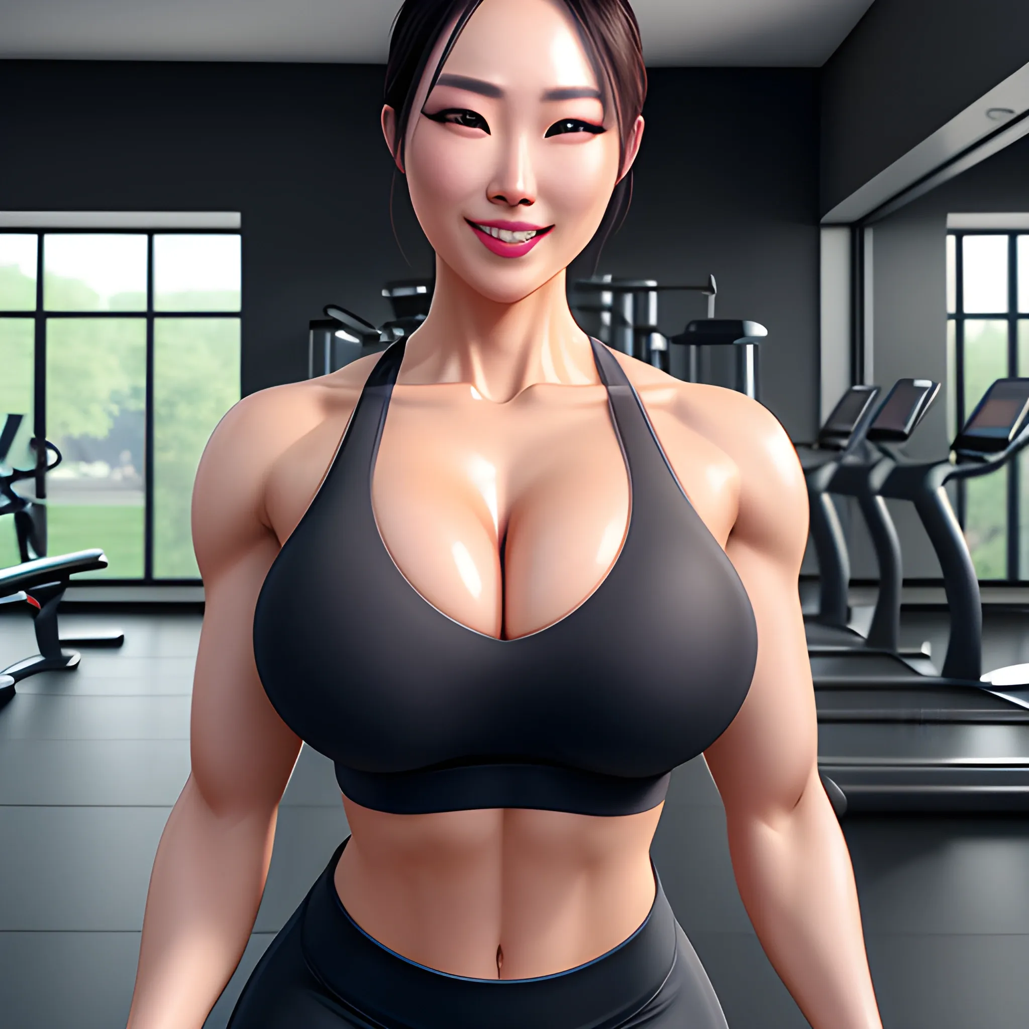 RAW photo, photo of A korean beauty girl with big breasts and ha 