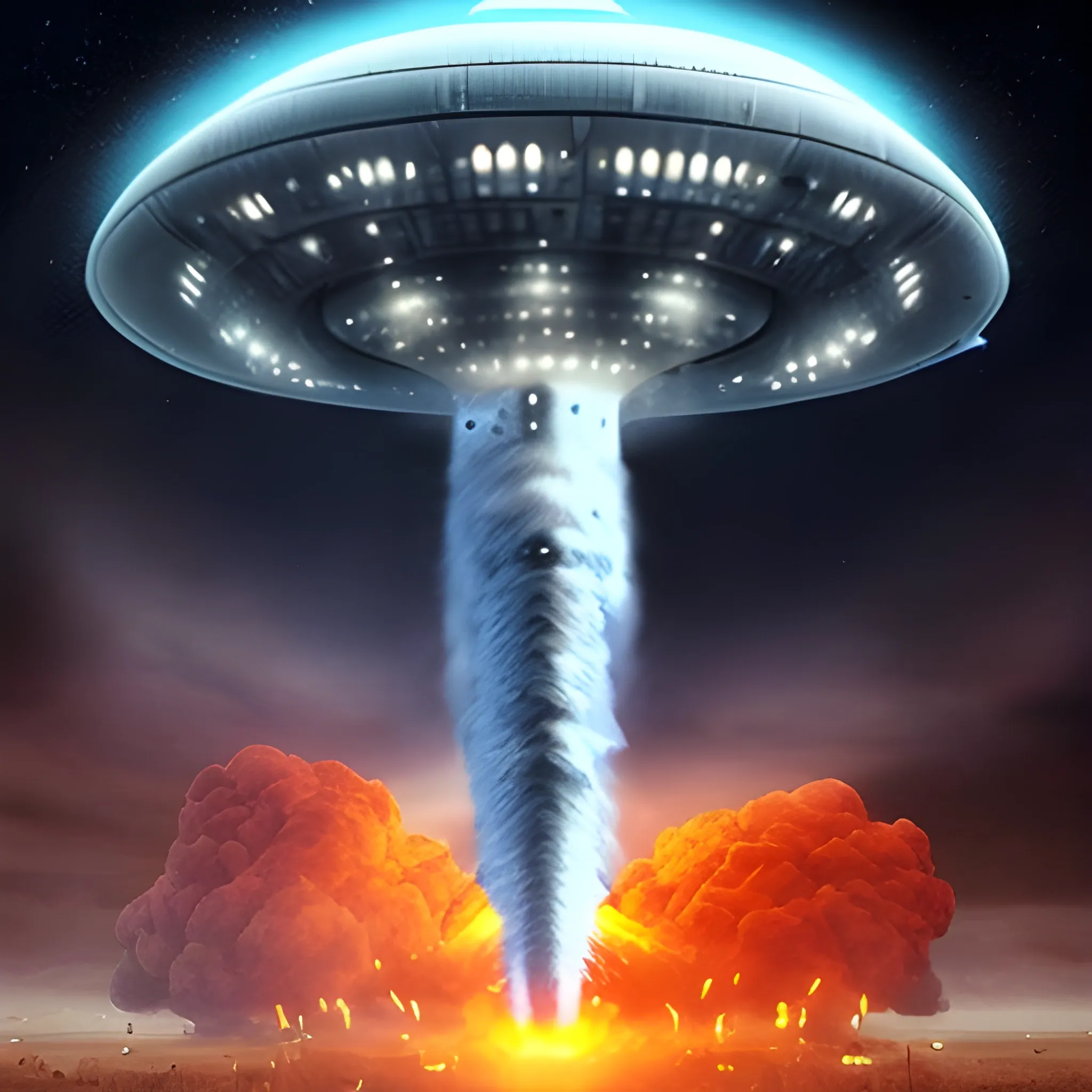 World under attack by ufo's ultra realistic