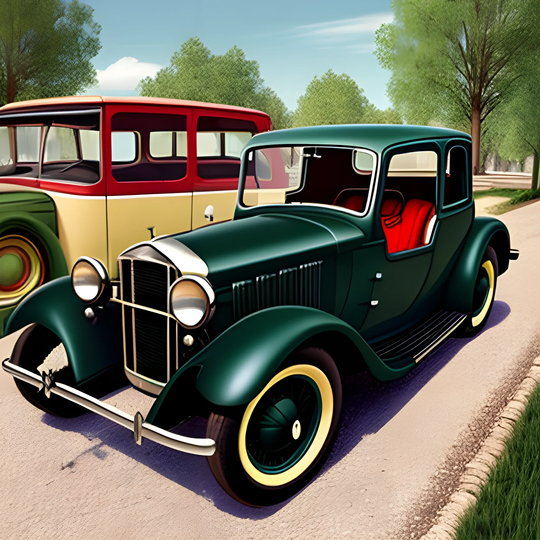 A realistic classic car