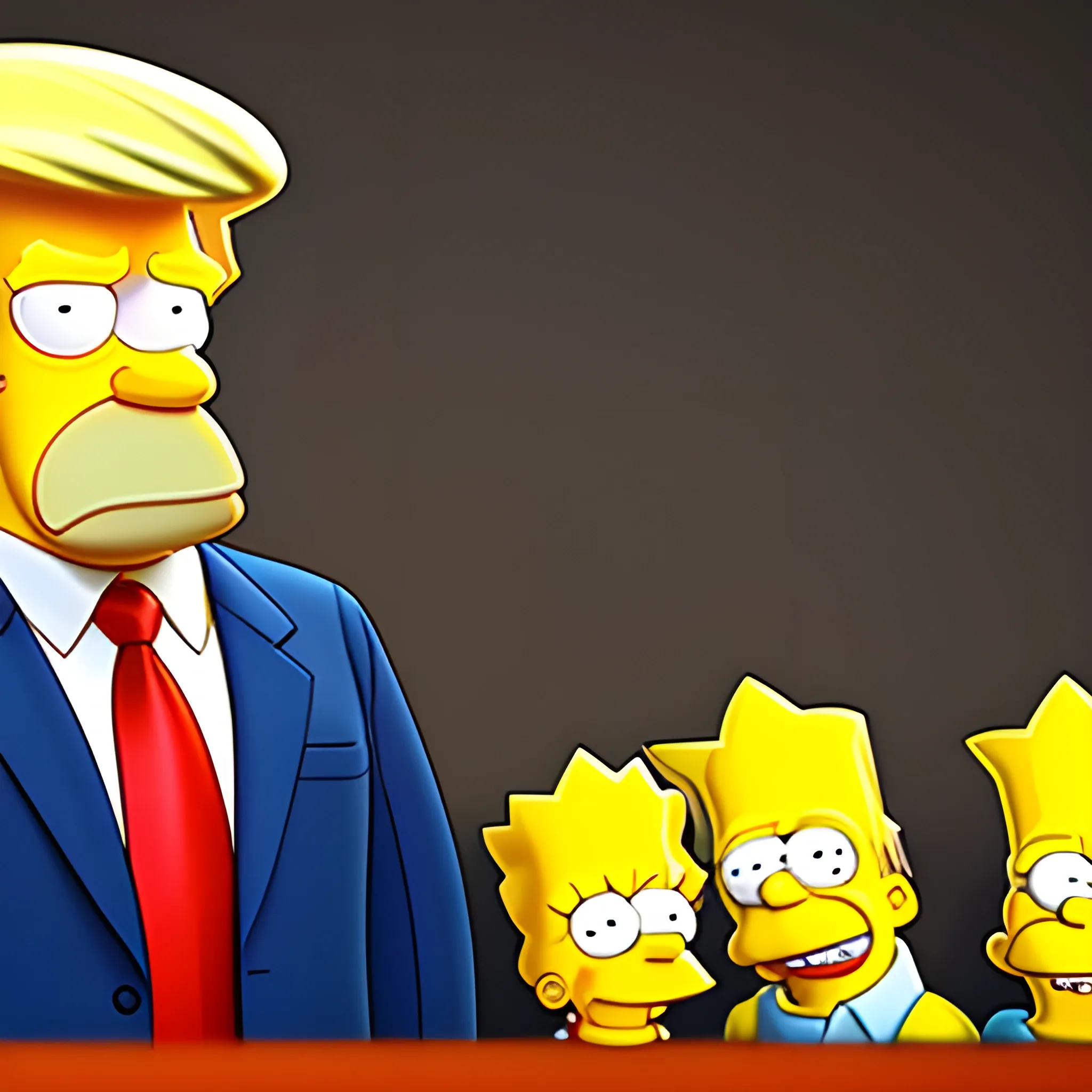 screenshot of Donald Trump as a The simpsons cartoon. 3 d rendering. unreal engine. amazing likeness. very detailed. cartoon caricature.