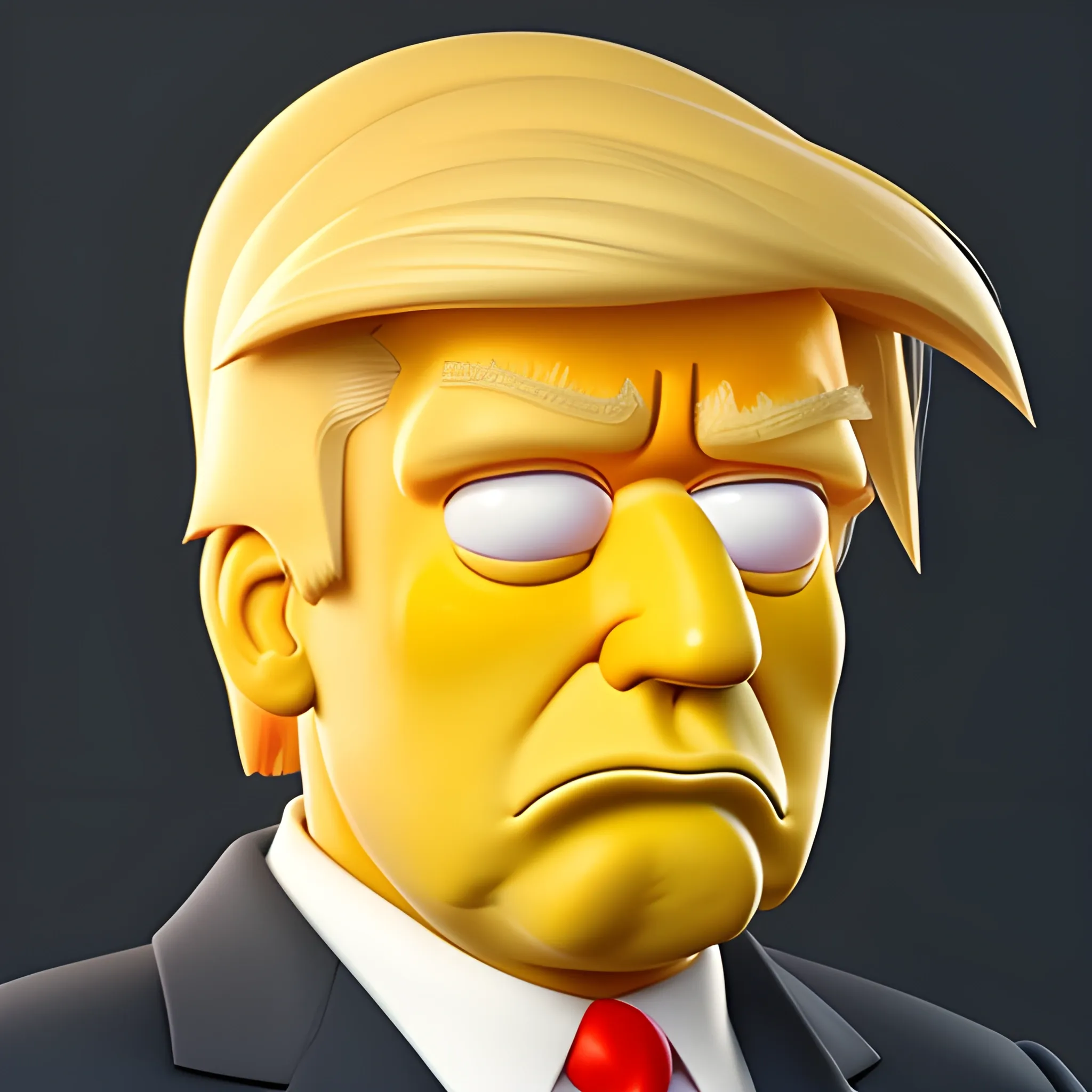 screenshot of Donald Trump as a The simpsons cartoon. 3 d rendering. unreal engine. amazing likeness. very detailed. cartoon caricature.