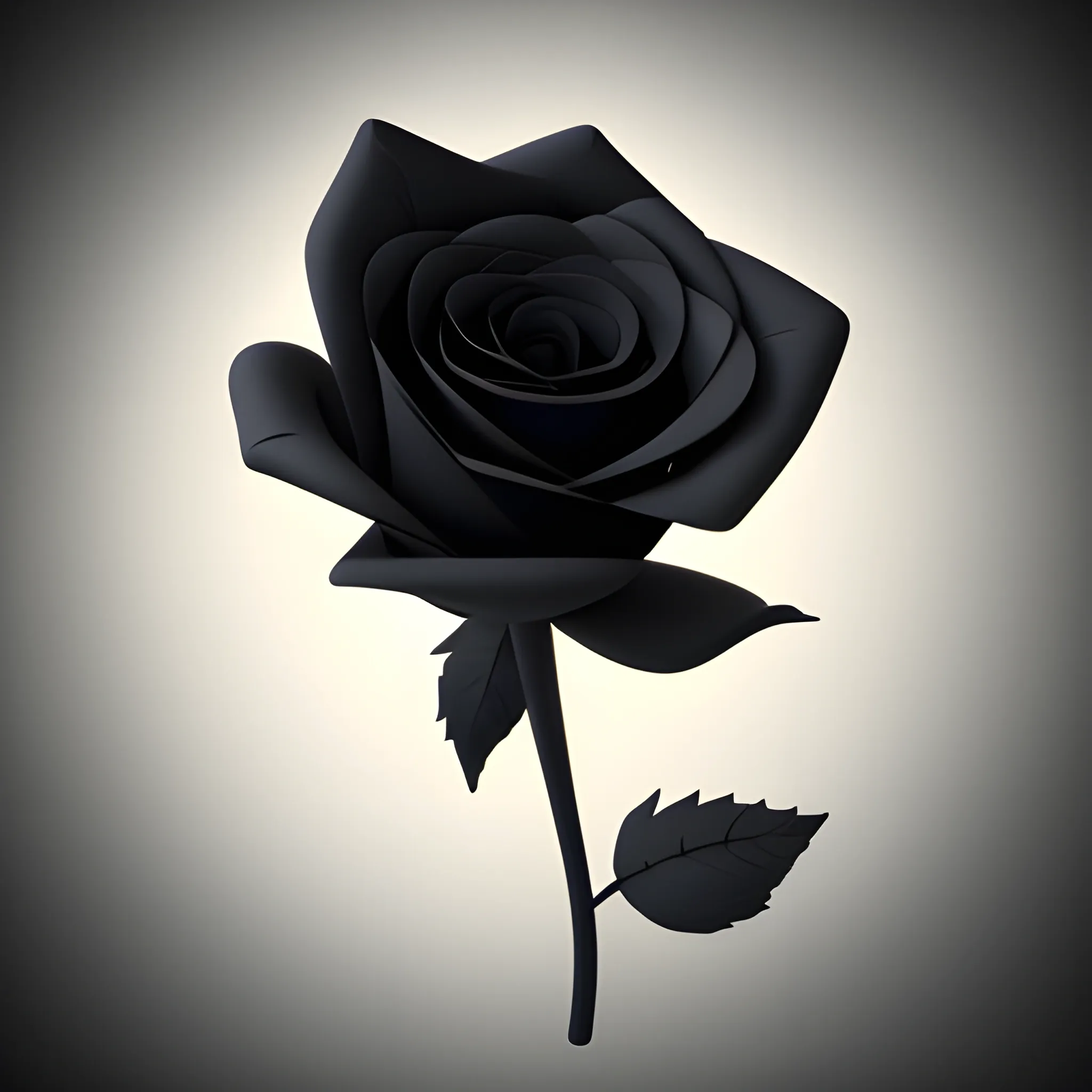 Black rose, background color is mysterious and deep, 3D