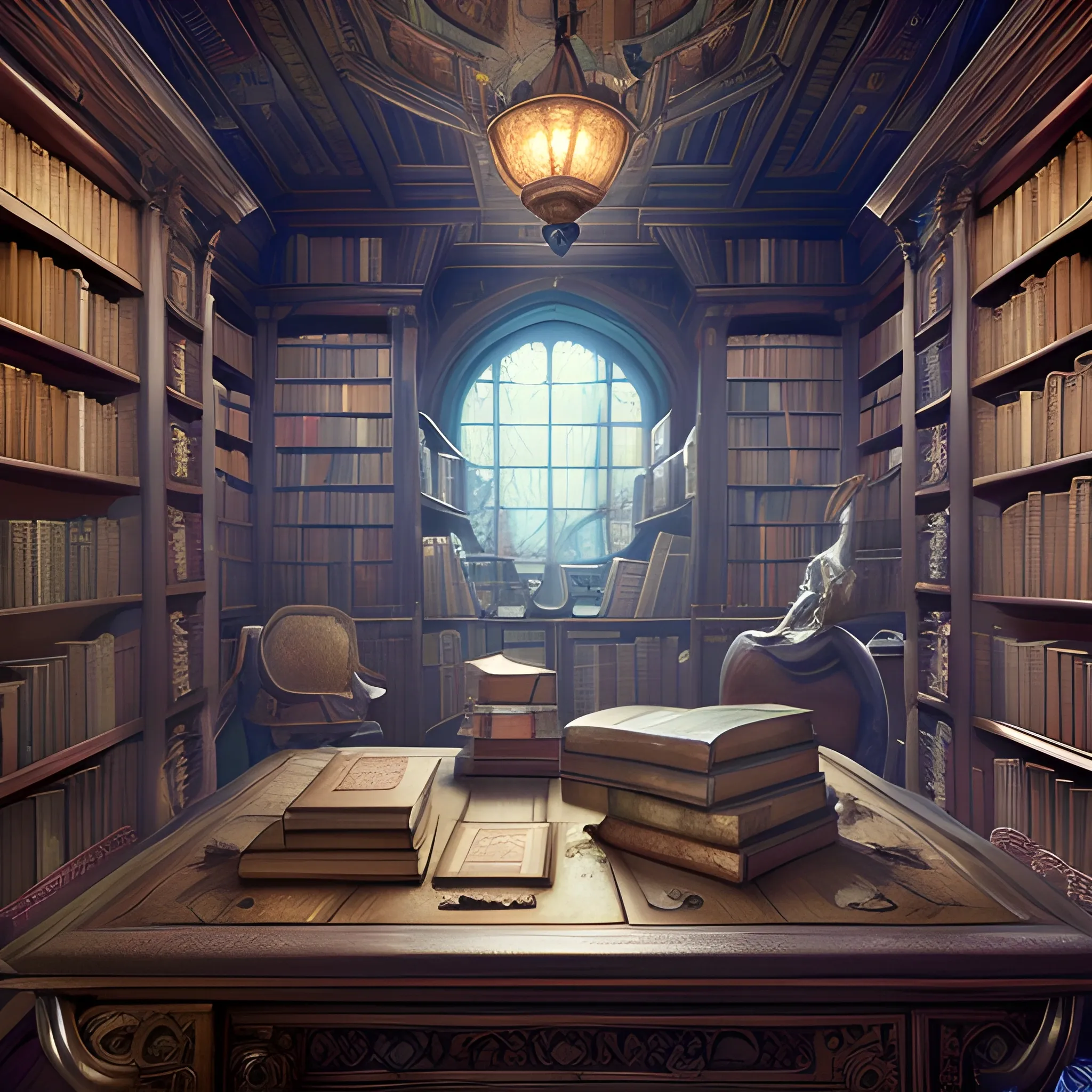 library, magic library, table, books, magic books, magic artifacts, interior, inside, 8k, high resolution, high quality, photorealistic, hyperrealistic, detailed, detailed matte painting, deep color, fantastical, intricate detail, splash screen, complementary colors, fantasy concept art, 8k resolution trending on Artstation Unreal Engine