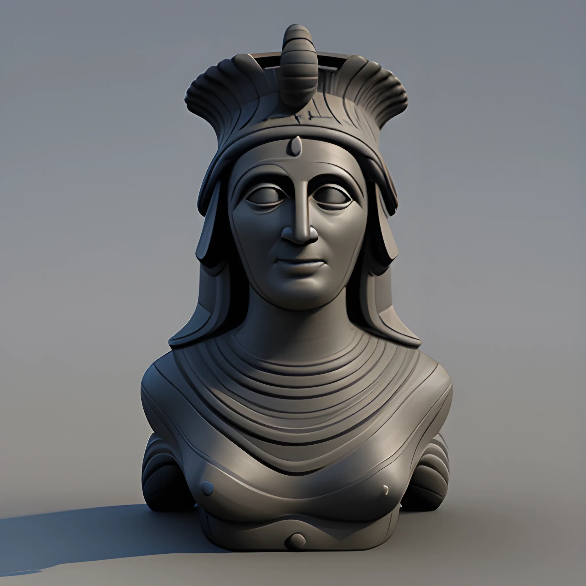 Basalt sculpture of Isis, , 3D high definition