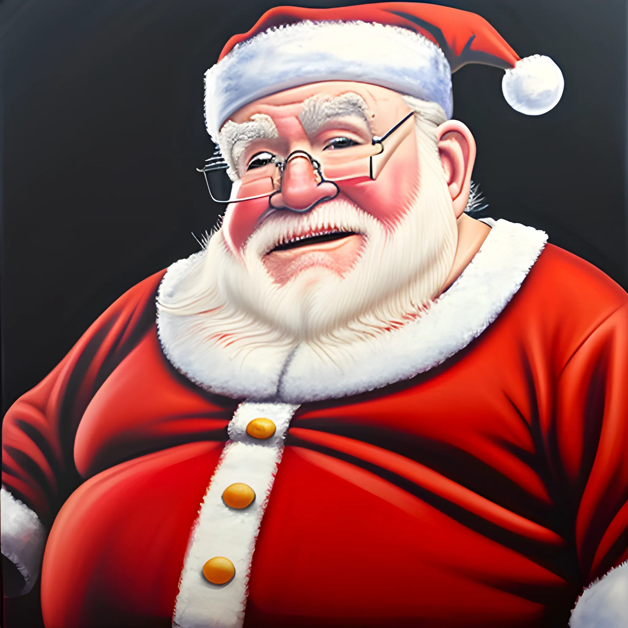 Ed Asner as Santa Claus.fat, Oil Painting