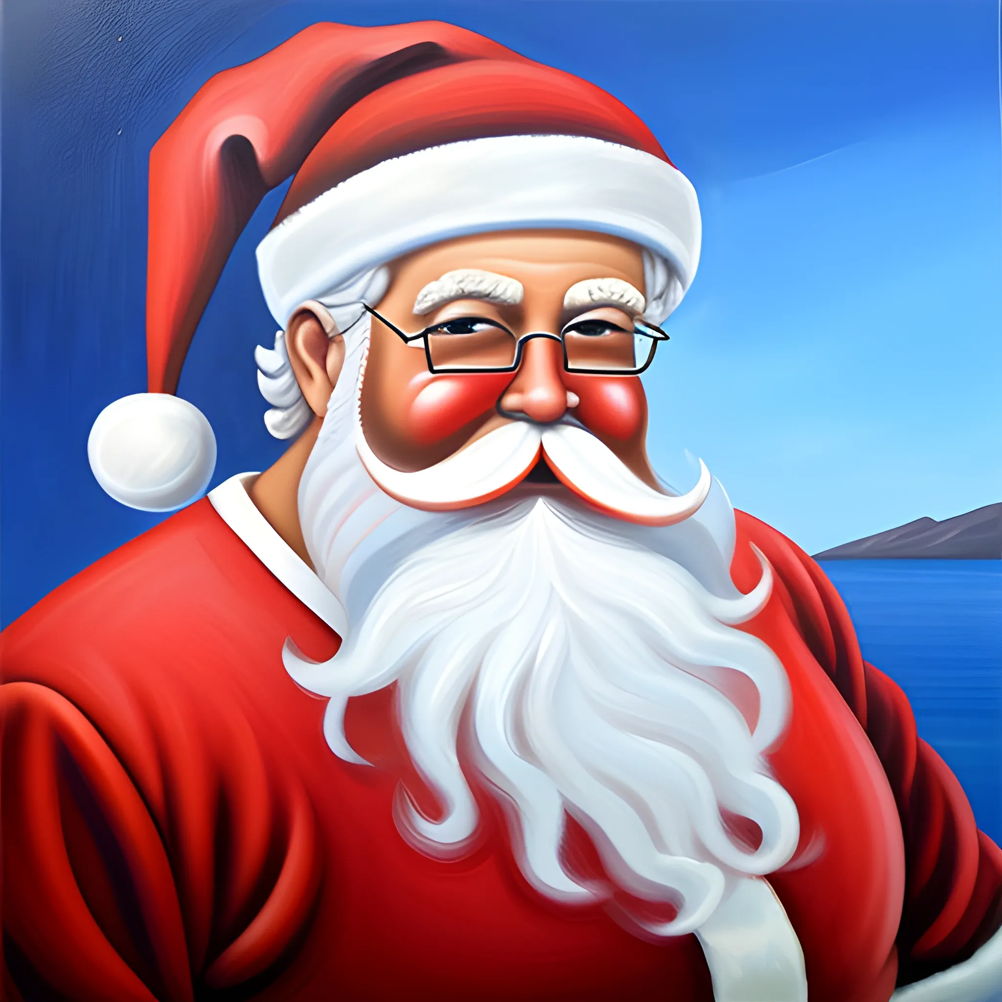  greek sexy Santa Claus., Oil Painting, Oil Painting, Oil Painting
