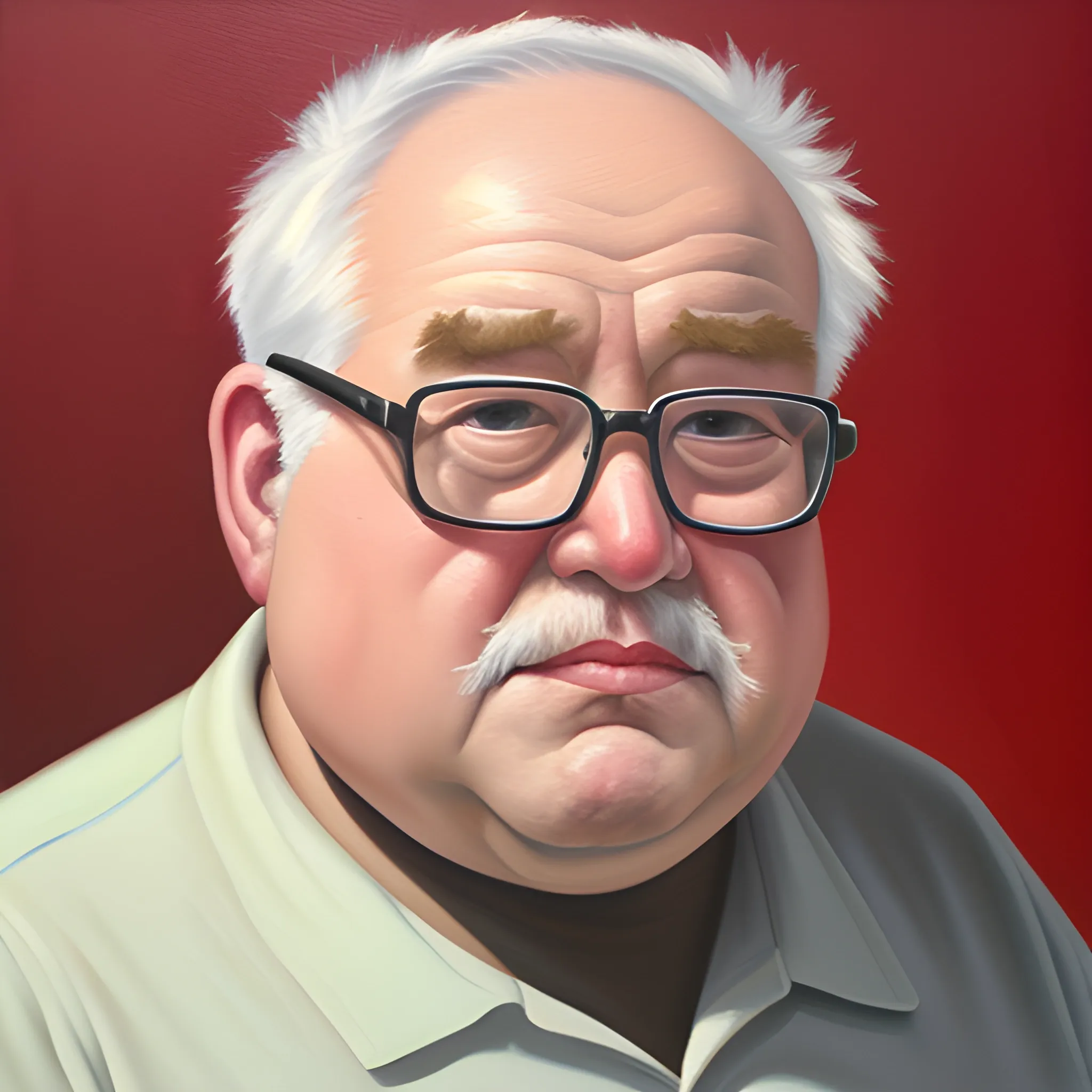 Super fat old grandpa, Oil Painting