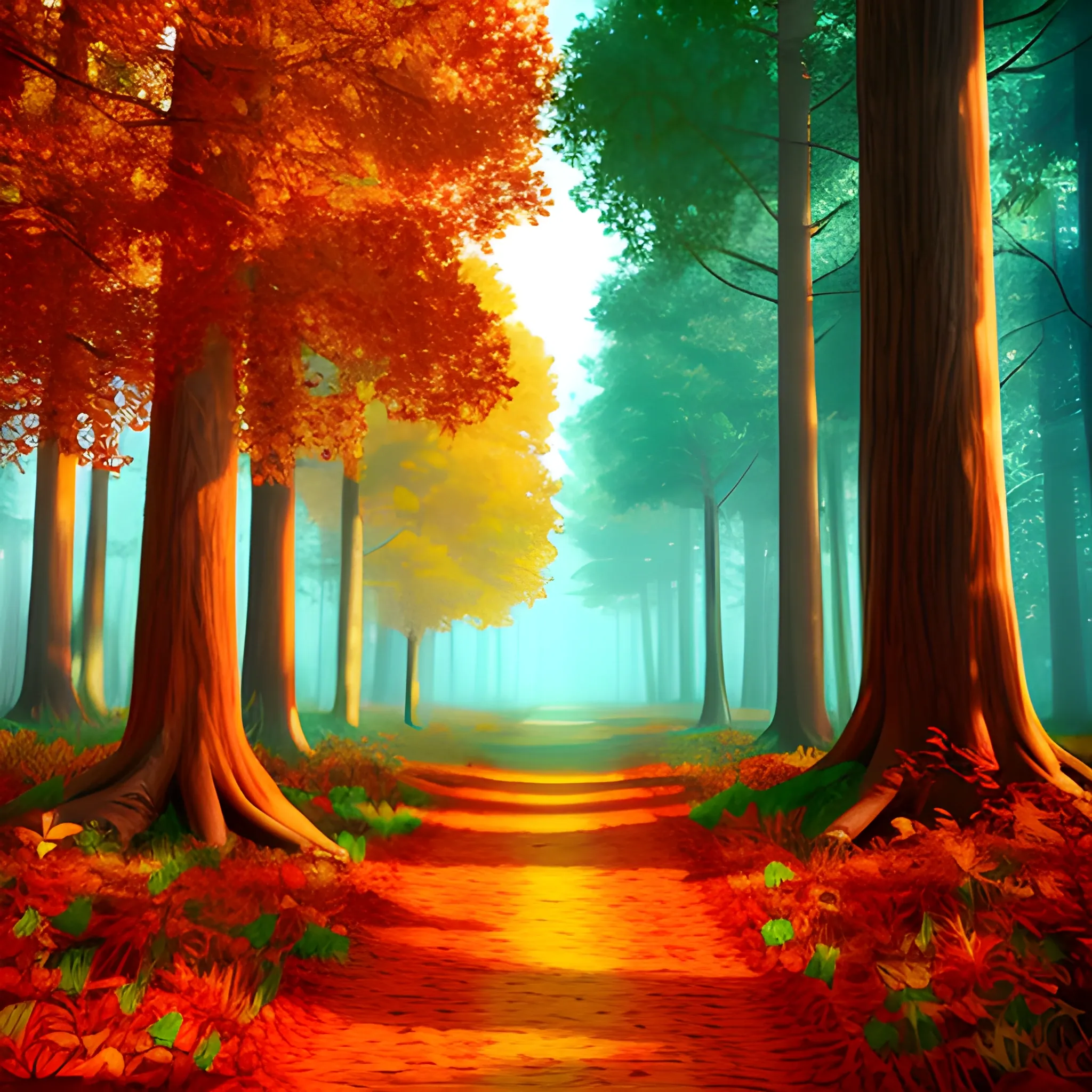 forest,in autumn,style of Disney,colorful,3D