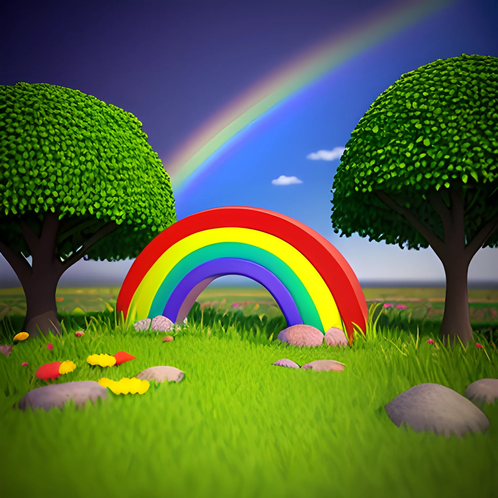 rainbow,nature,3D,model,mini, Cartoon