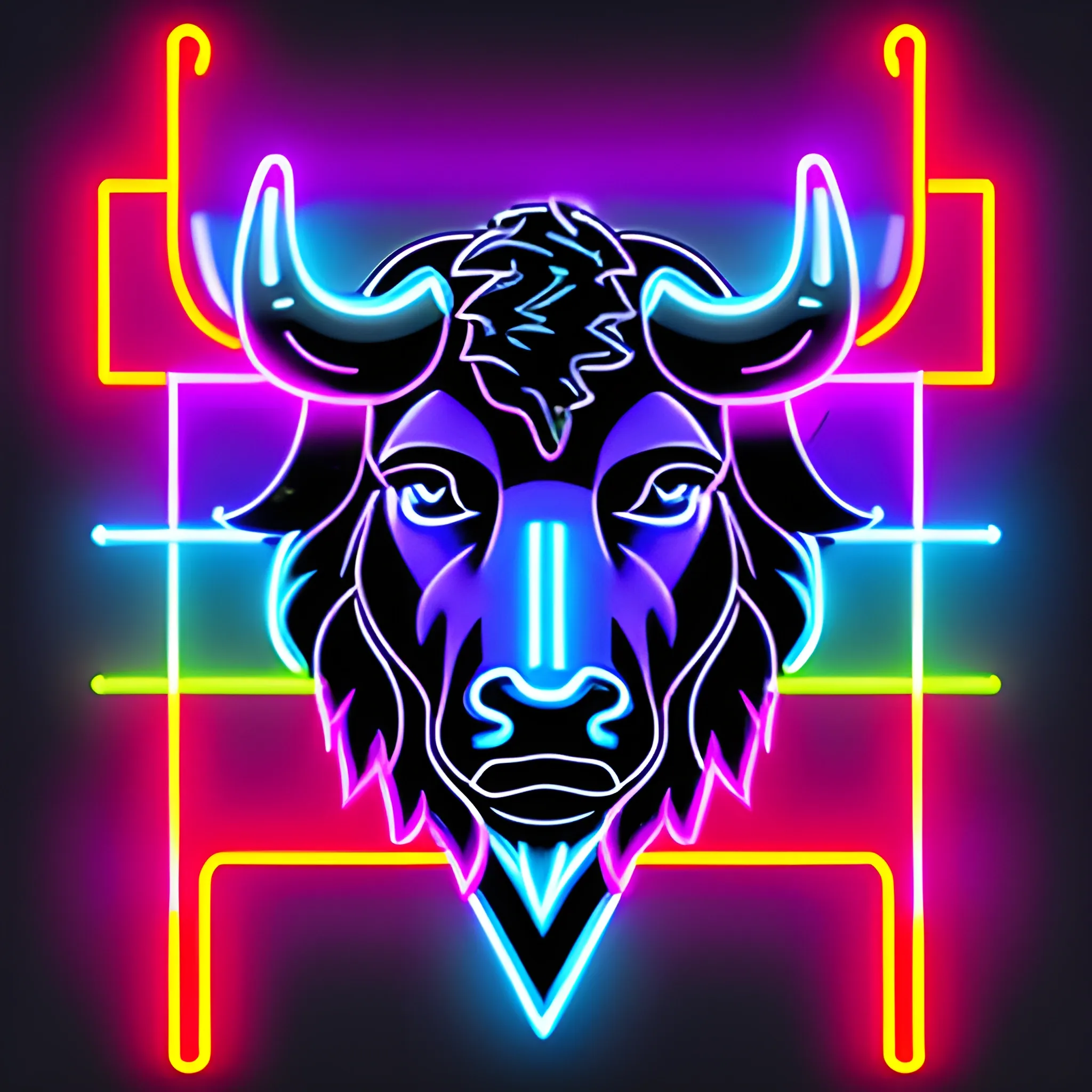 neon buffalo laser design