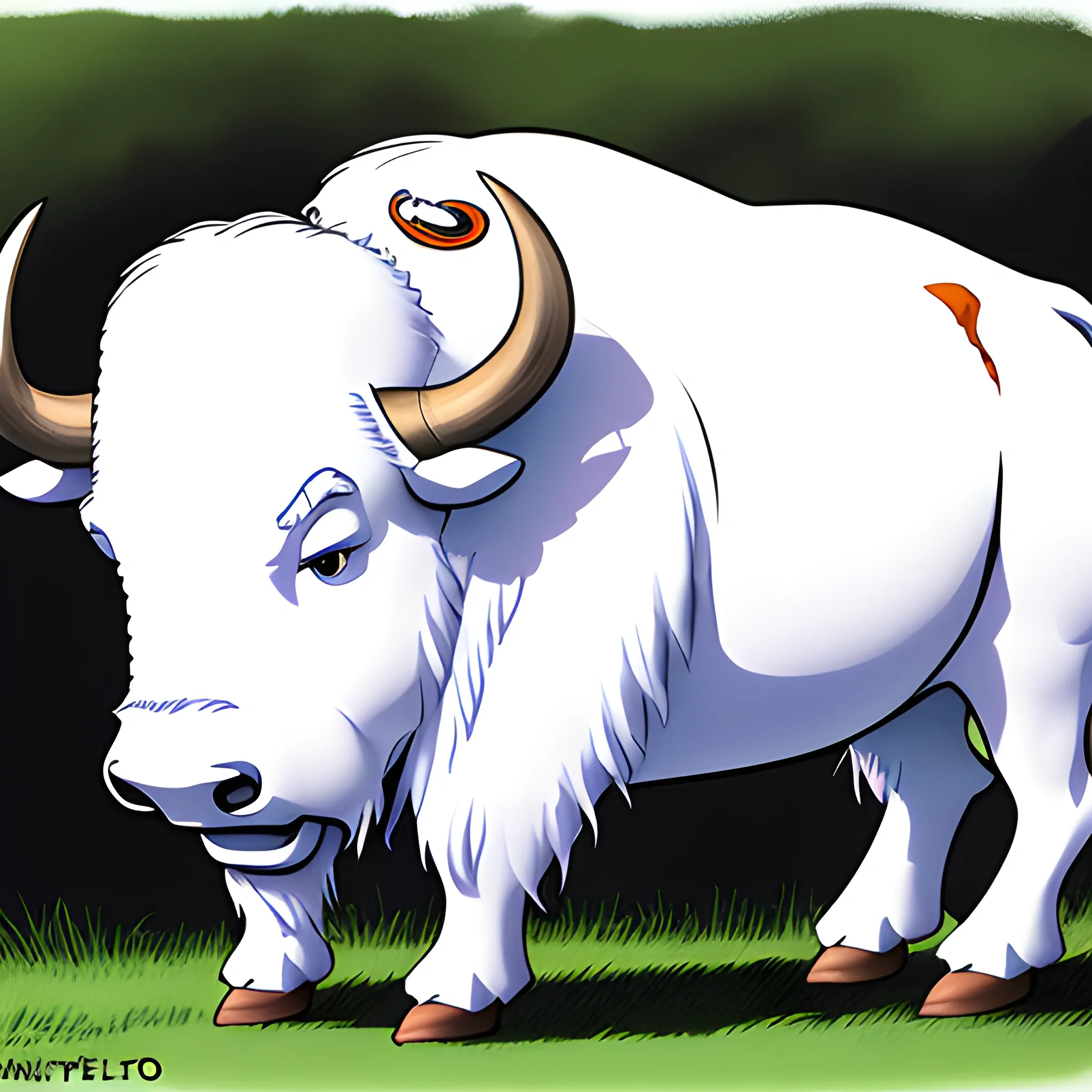 buffalo white, Cartoon