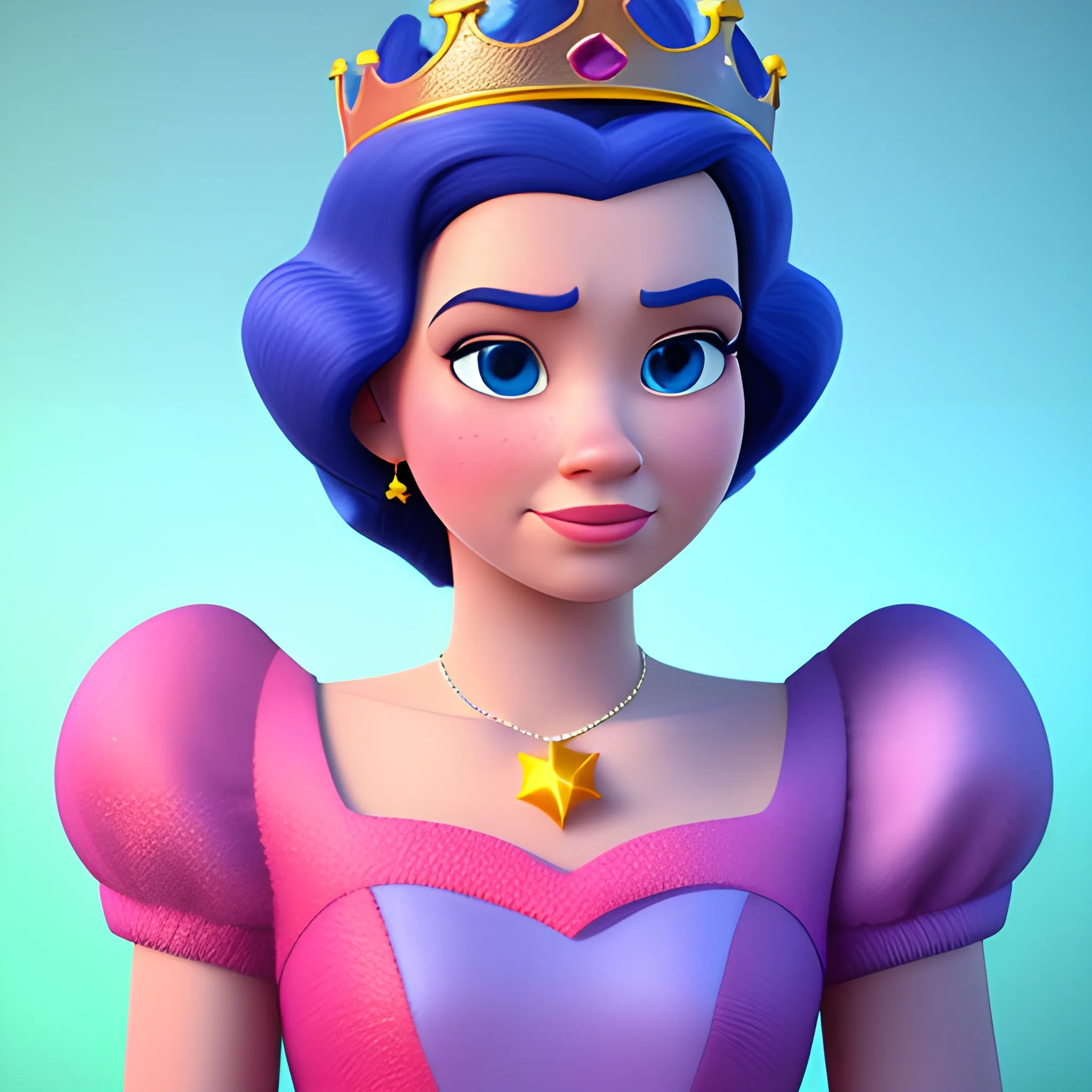 disney,add Photorealism,and high quality,multi-detail,HD, Cartoon,model,3D,pixar,
 ,while maintaining the simplest structure and fewer colors,Stylish and minimalist,colorful,Queen