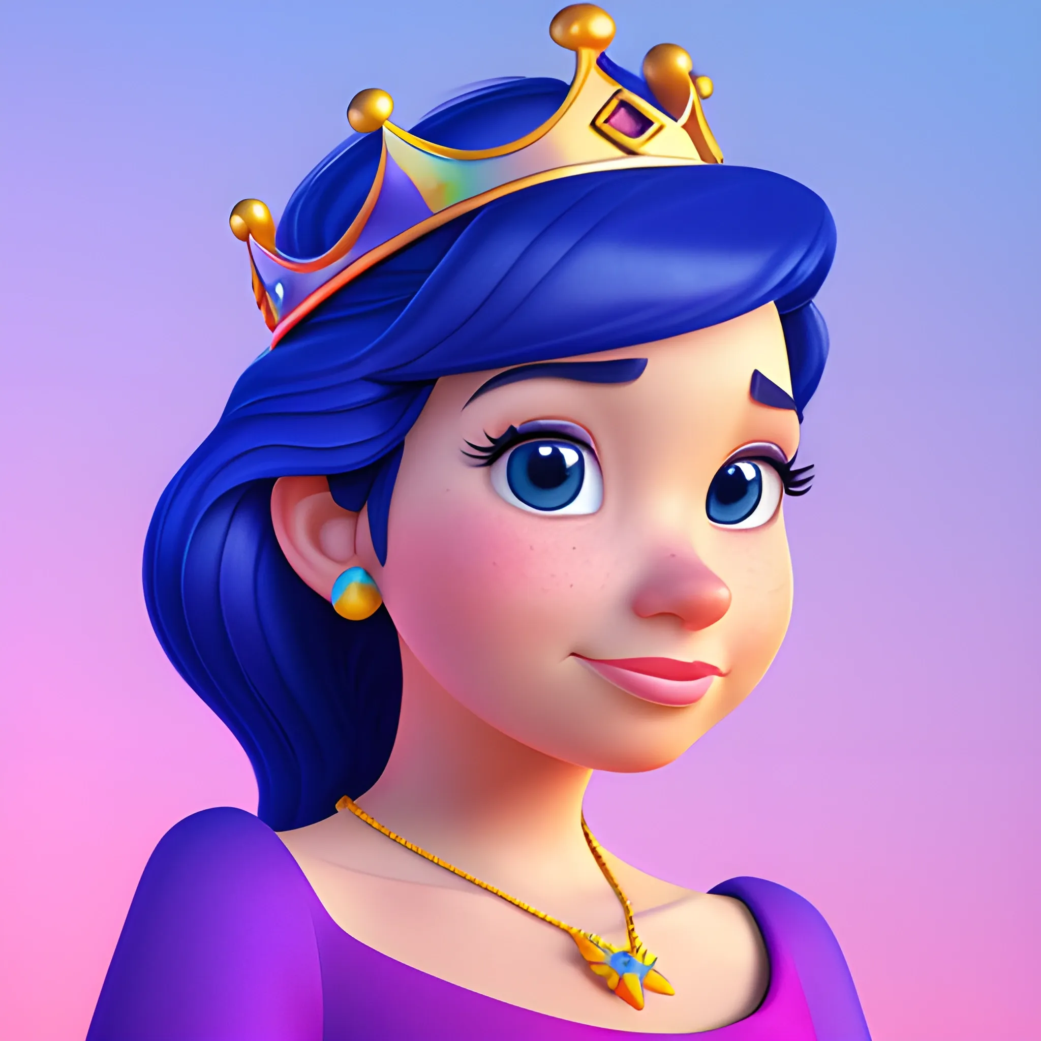 disney,add Photorealism,and high quality,multi-detail,HD, Cartoon,model,3D,pixar,
 ,while maintaining the simplest structure and fewer colors,Stylish and minimalist,colorful,Queen,nature