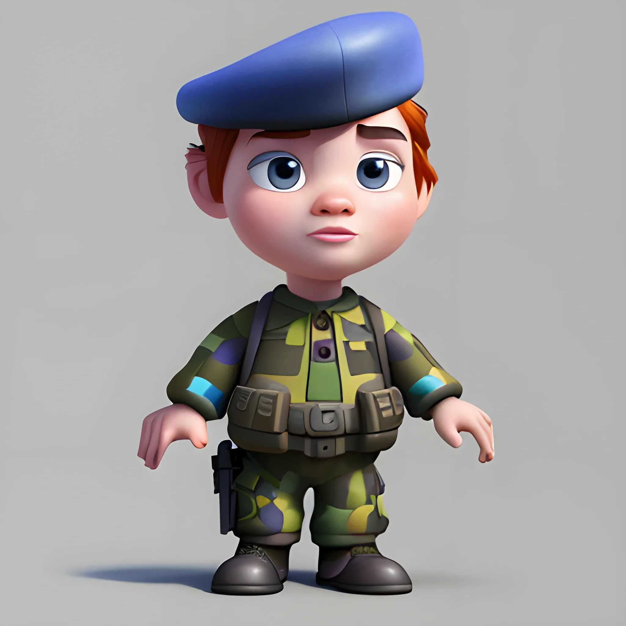 disney,add Photorealism,and high quality,multi-detail,HD, Cartoon,model,3D,pixar,
 ,while maintaining the simplest structure and fewer colors,Stylish and minimalist,colorful,soldier