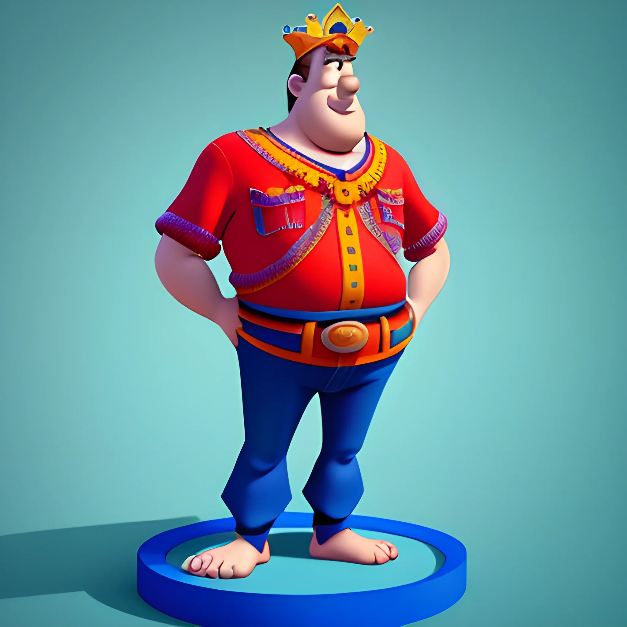 disney,add Photorealism,and high quality,multi-detail,HD, Cartoon,model,3D,pixar,
 ,while maintaining the simplest structure and fewer colors,Stylish and minimalist,colorful,king,whole body