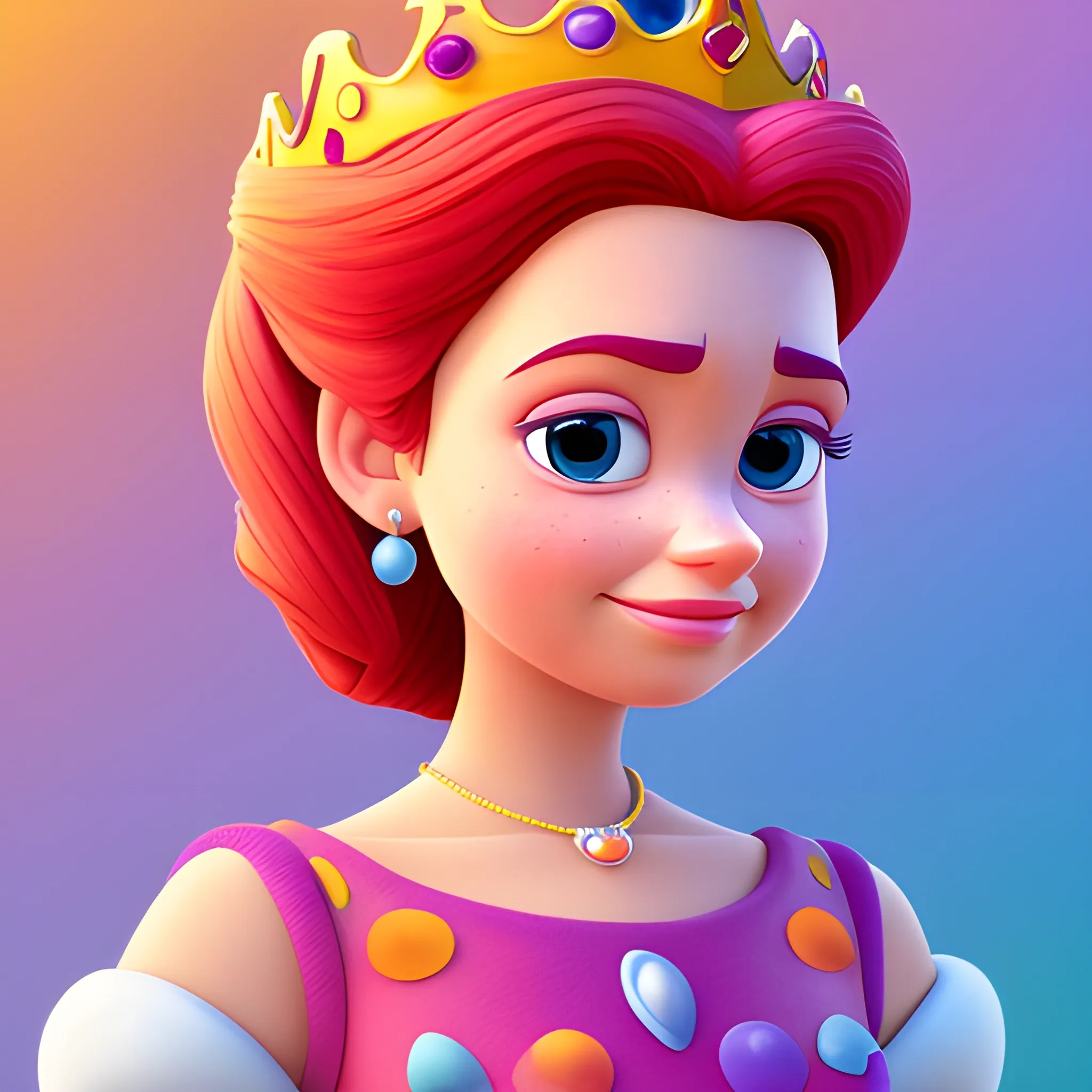 disney,add Photorealism,and high quality,multi-detail,HD, Cartoon,model,3D,pixar,
 ,while maintaining the simplest structure and fewer colors,Stylish and minimalist,colorful,queen,whole body