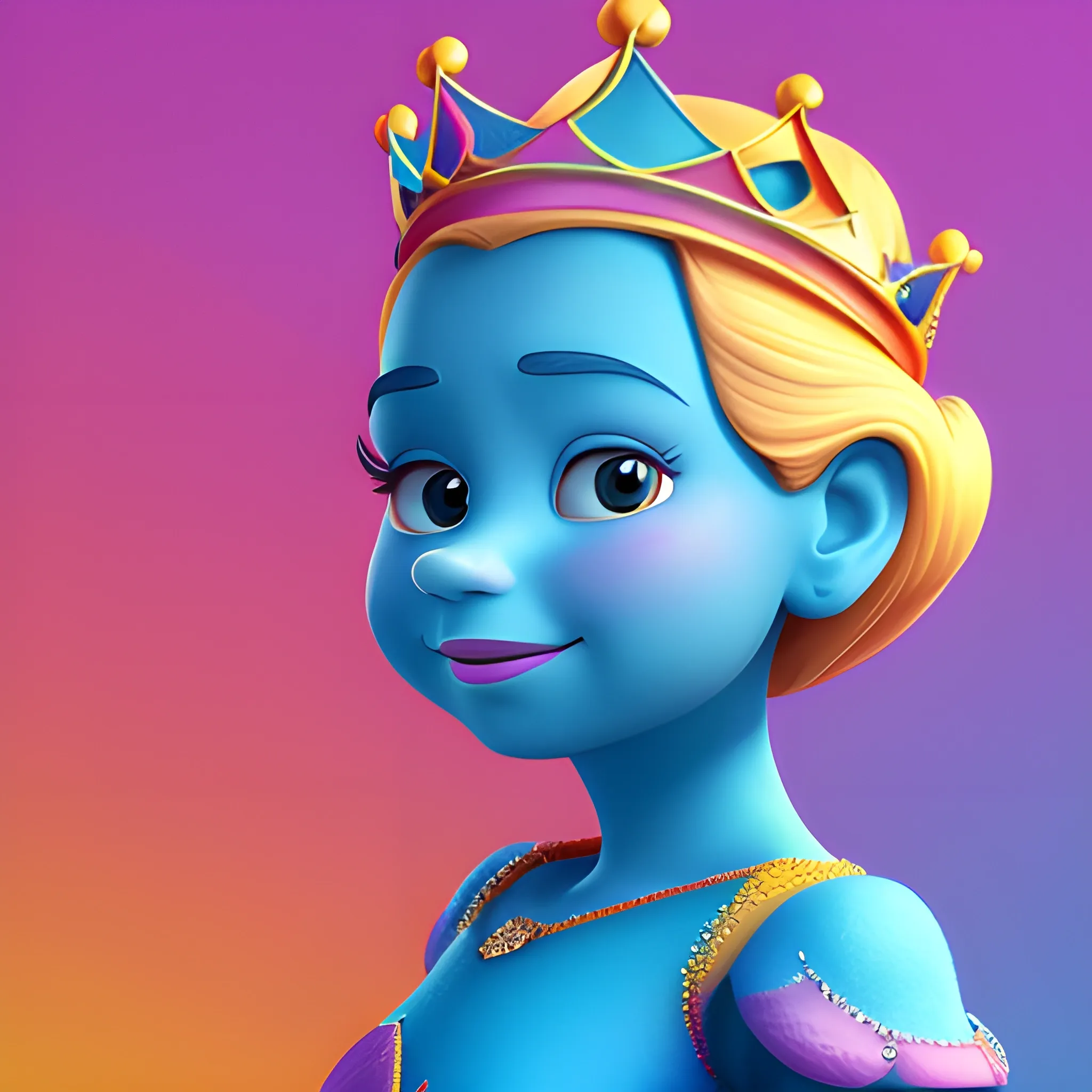 disney,add Photorealism,and high quality,multi-detail,HD, Cartoon,model,3D,pixar,
 ,while maintaining the simplest structure and fewer colors,Stylish and minimalist,colorful,queen,{{{whole body}}}