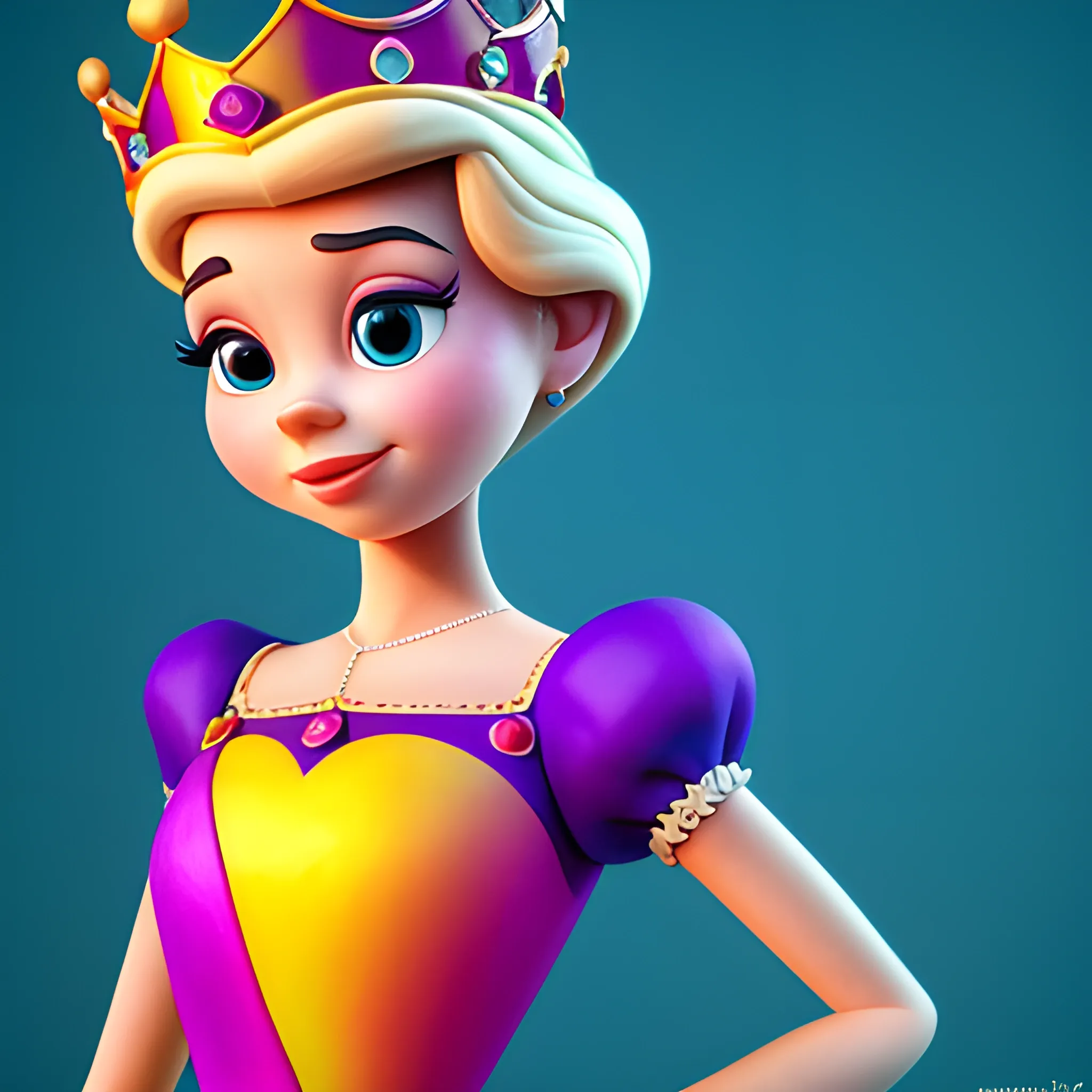 disney,add Photorealism,and high quality,multi-detail,HD, Cartoon,model,3D,pixar,
 ,while maintaining the simplest structure and fewer colors,Stylish and minimalist,colorful,queen,longuette,{{{whole body}}}