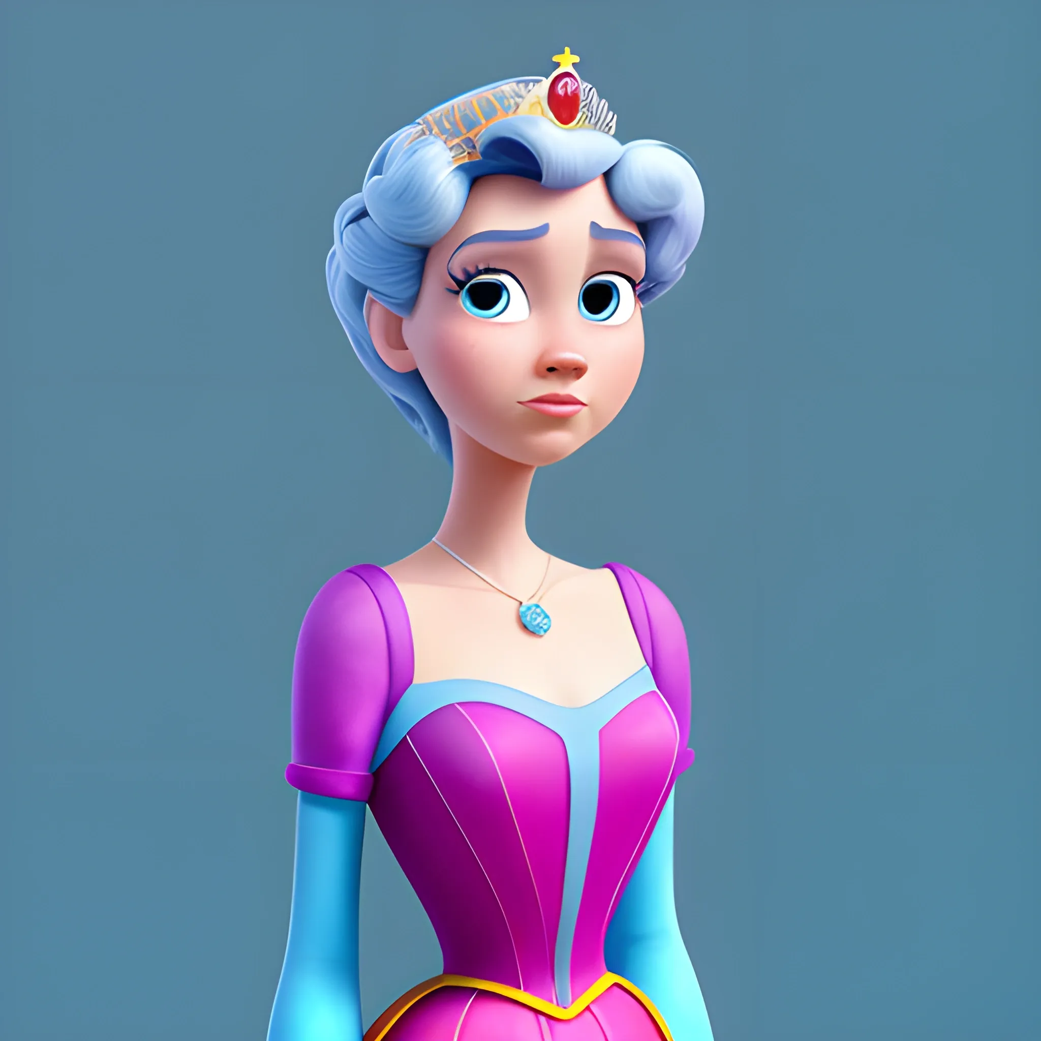 disney,add Photorealism,and high quality,multi-detail,HD, Cartoon,model,3D,pixar,
 ,while maintaining the simplest structure and fewer colors,Stylish and minimalist,colorful,queen,{{{whole body}}}