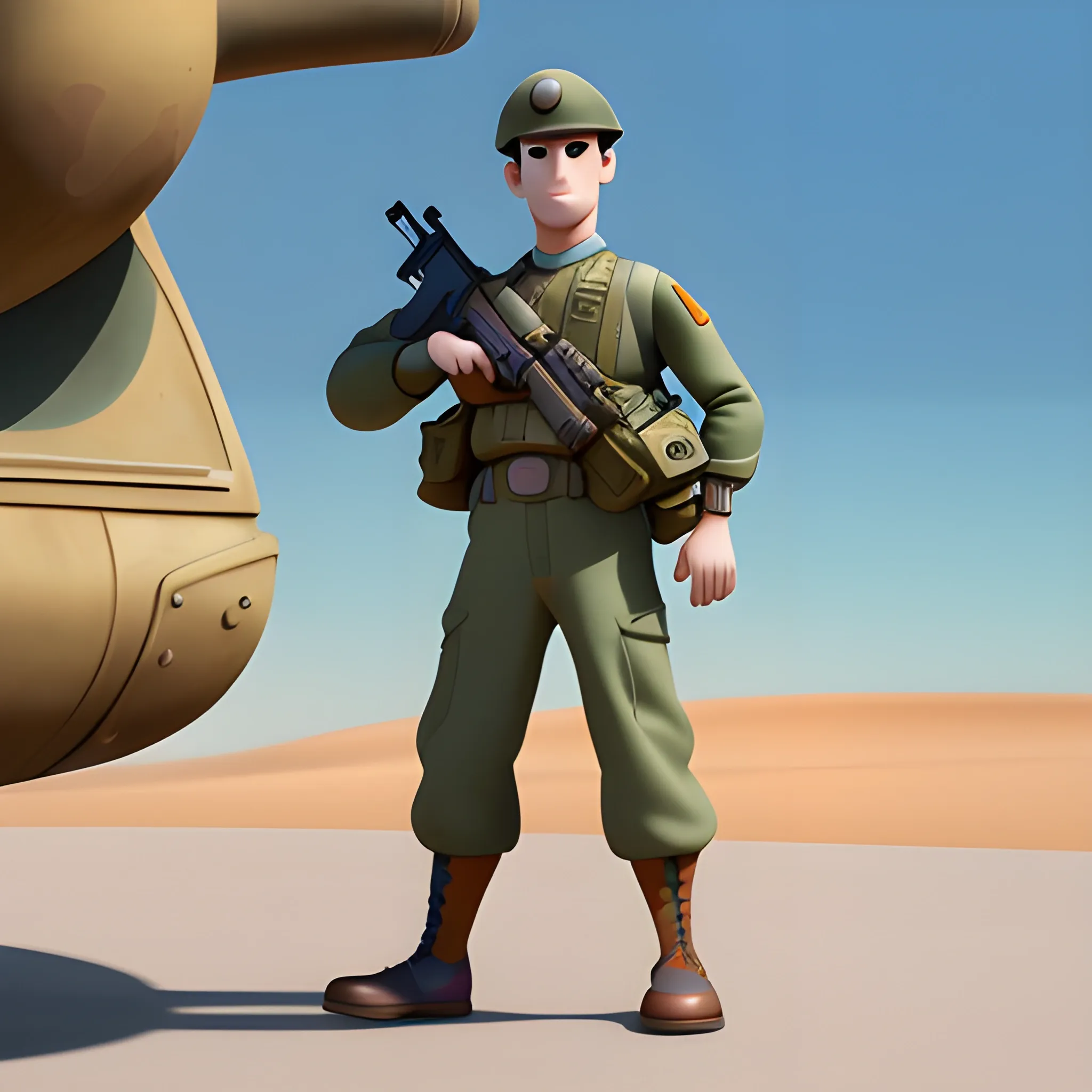 disney,add Photorealism,and high quality,multi-detail,HD, Cartoon,model,3D,pixar,
 ,while maintaining the simplest structure and fewer colors,Stylish and minimalist,colorful,soldier,{{{whole body}}}